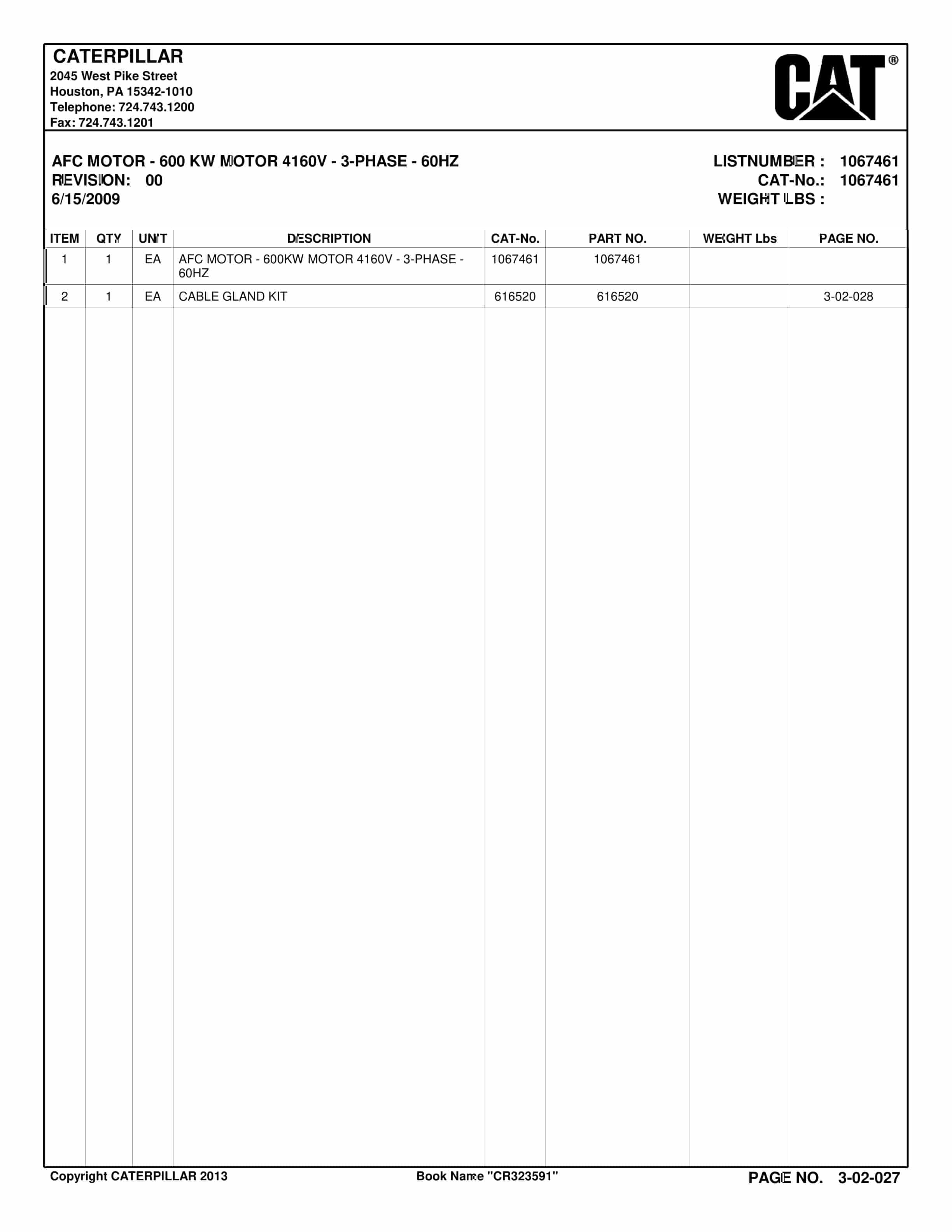 Caterpillar AFC Longwall System Parts Catalog BI019574-2