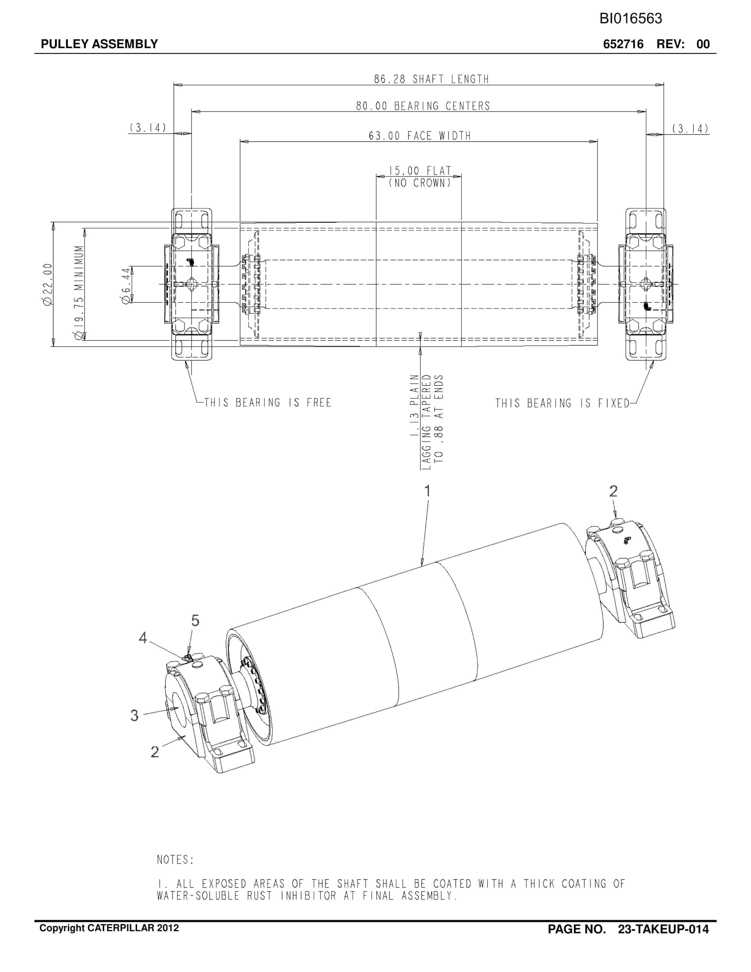 Caterpillar Belt System Parts Manual BI016563-5