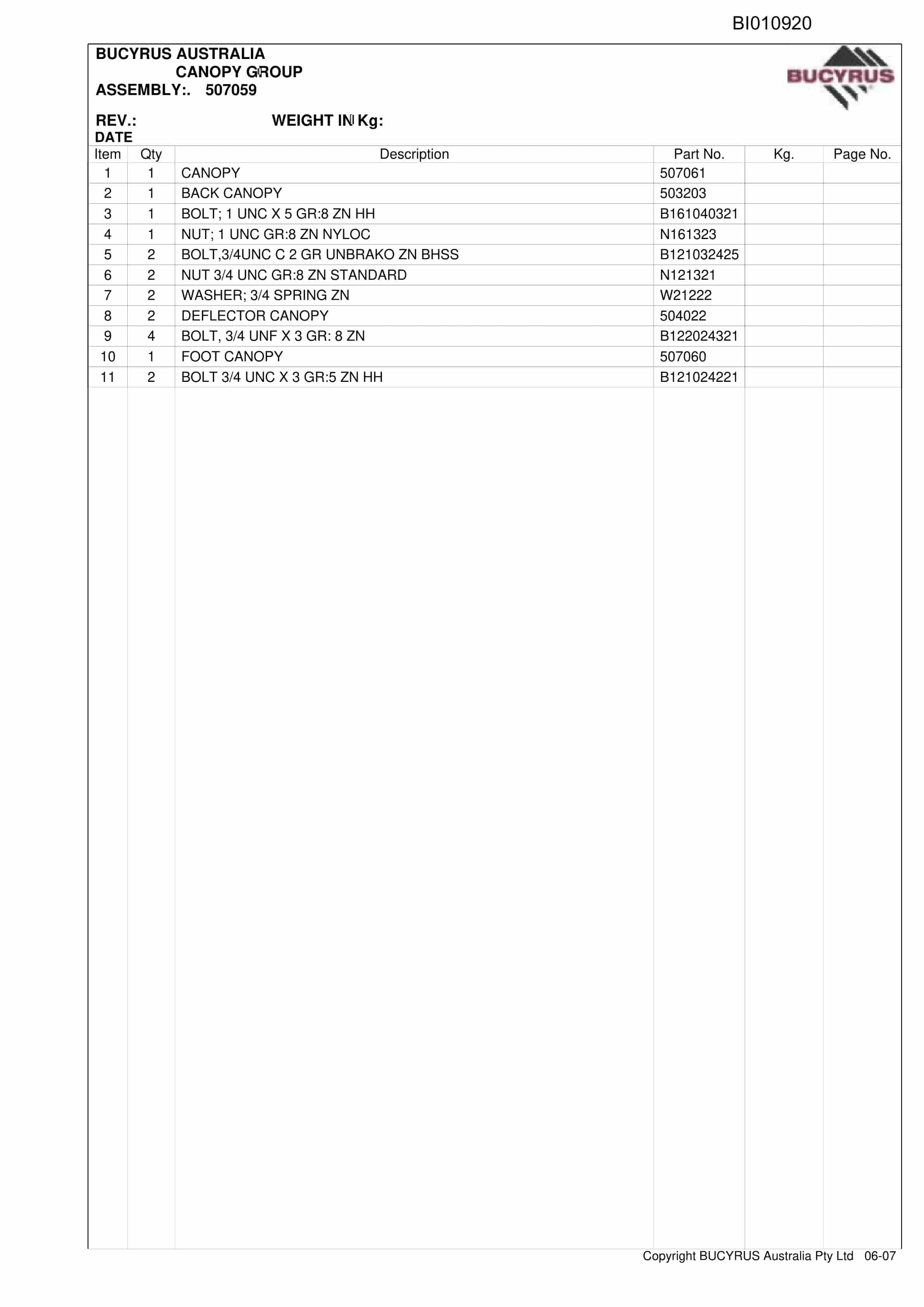 Caterpillar BIS MH40 Shield Hauler Parts Manual BI010920-5