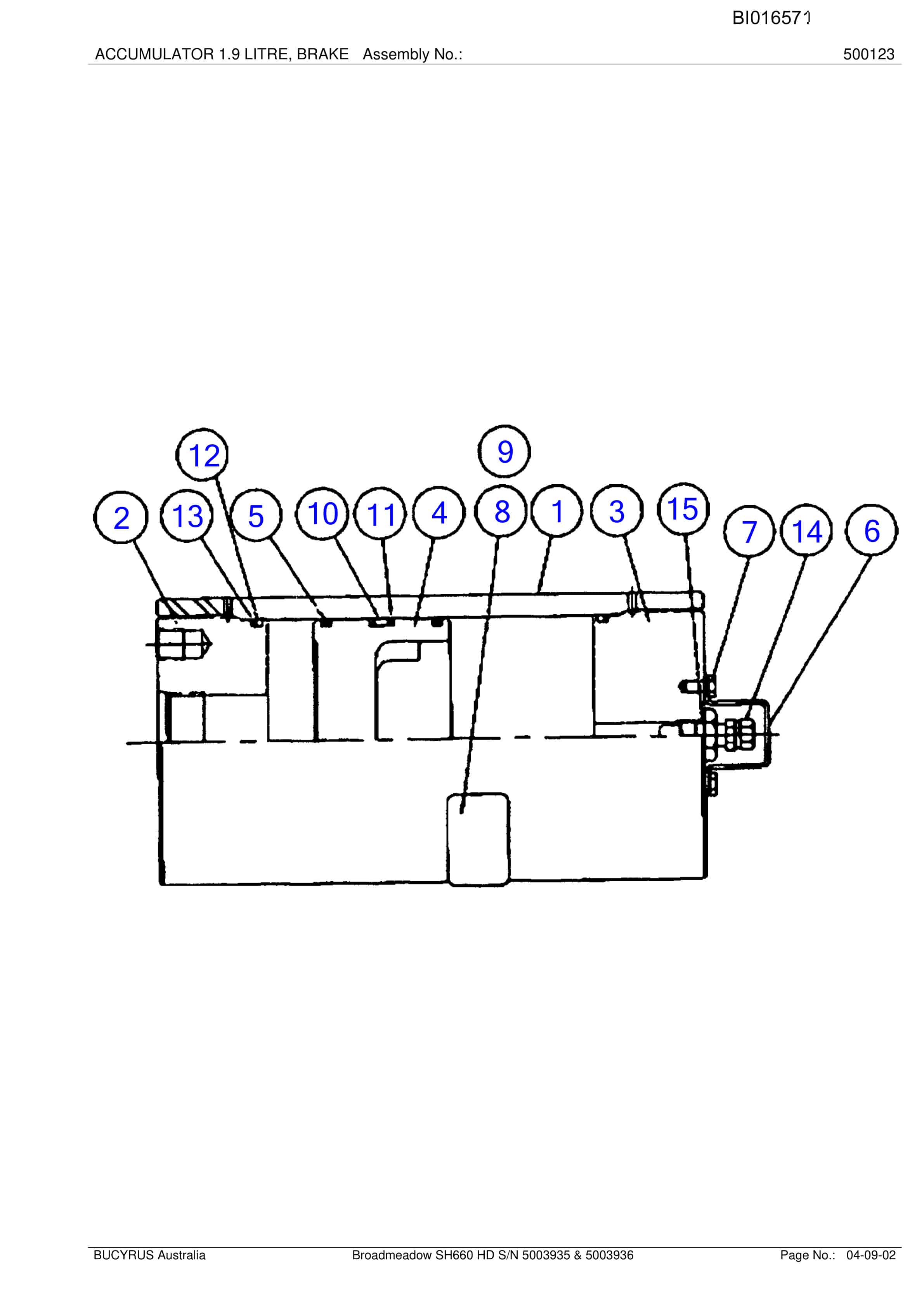 Caterpillar Broadmeadow SH660 HD Roof Support Carrier Parts Manual BI016571-2