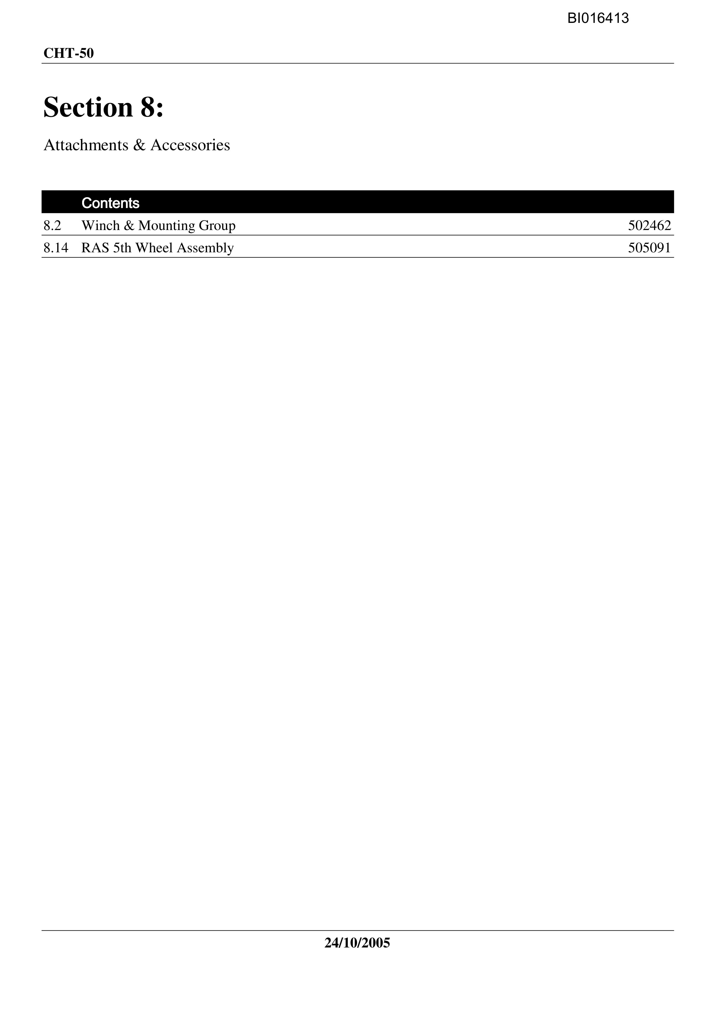 Caterpillar CHT-50 Parts Manual BI016413-4