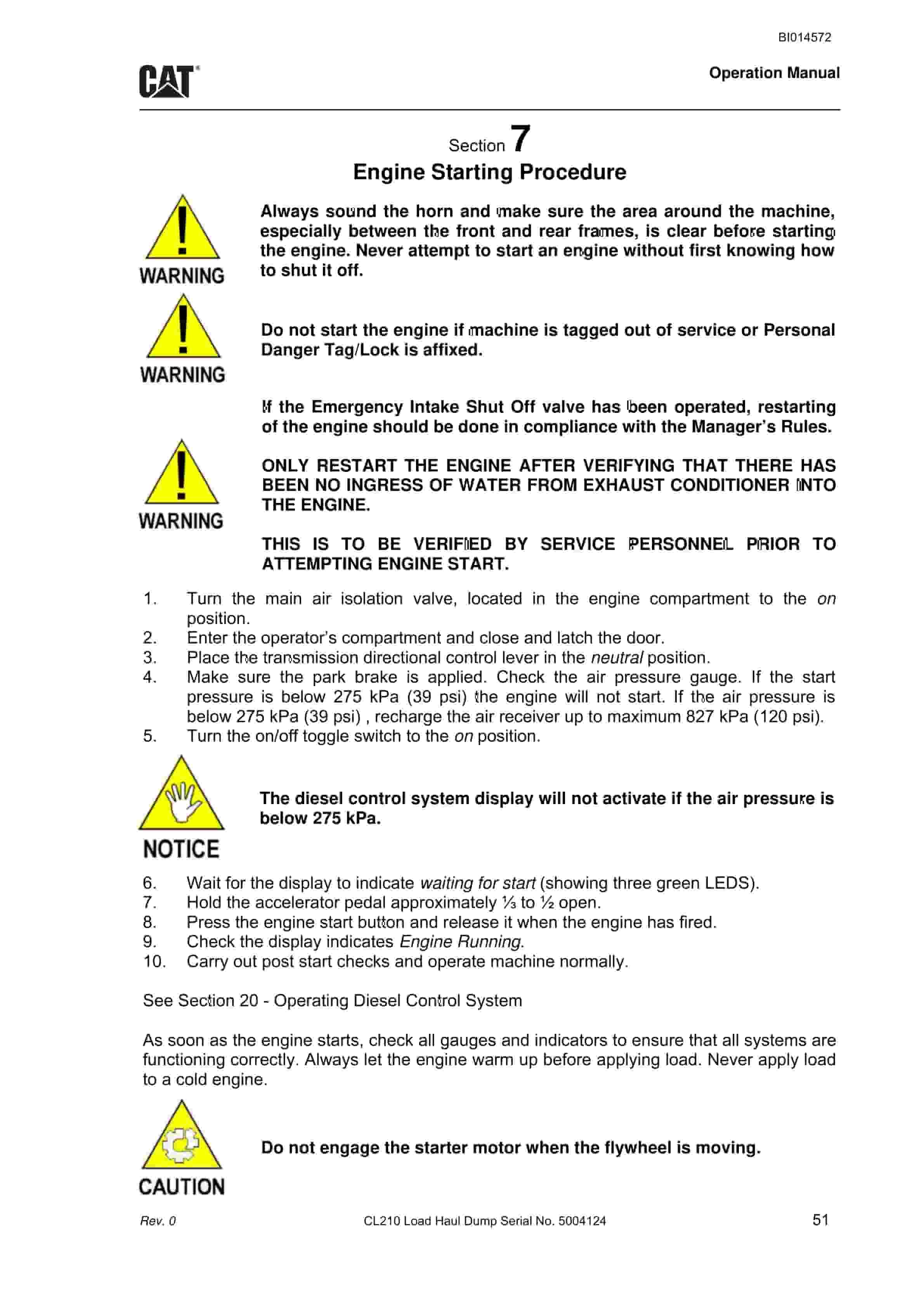 Caterpillar CL210 Load Haul Dump Operation Manual BI014572 2 Caterpillar CL210 Load Haul Dump Operation Manual BI014572 - Image 2