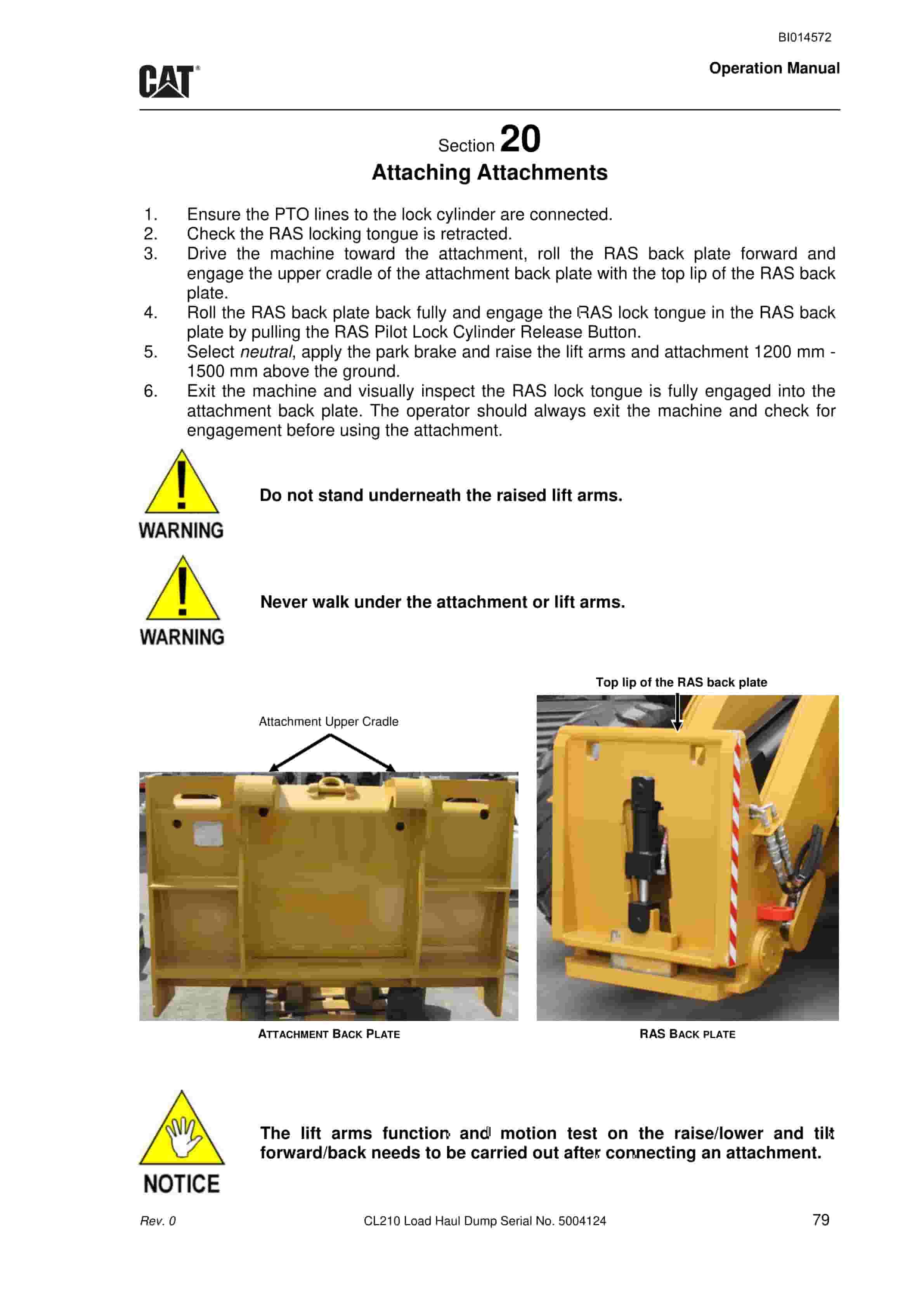 Caterpillar CL210 Load Haul Dump Operation Manual BI014572 4 Caterpillar CL210 Load Haul Dump Operation Manual BI014572 - Image 4