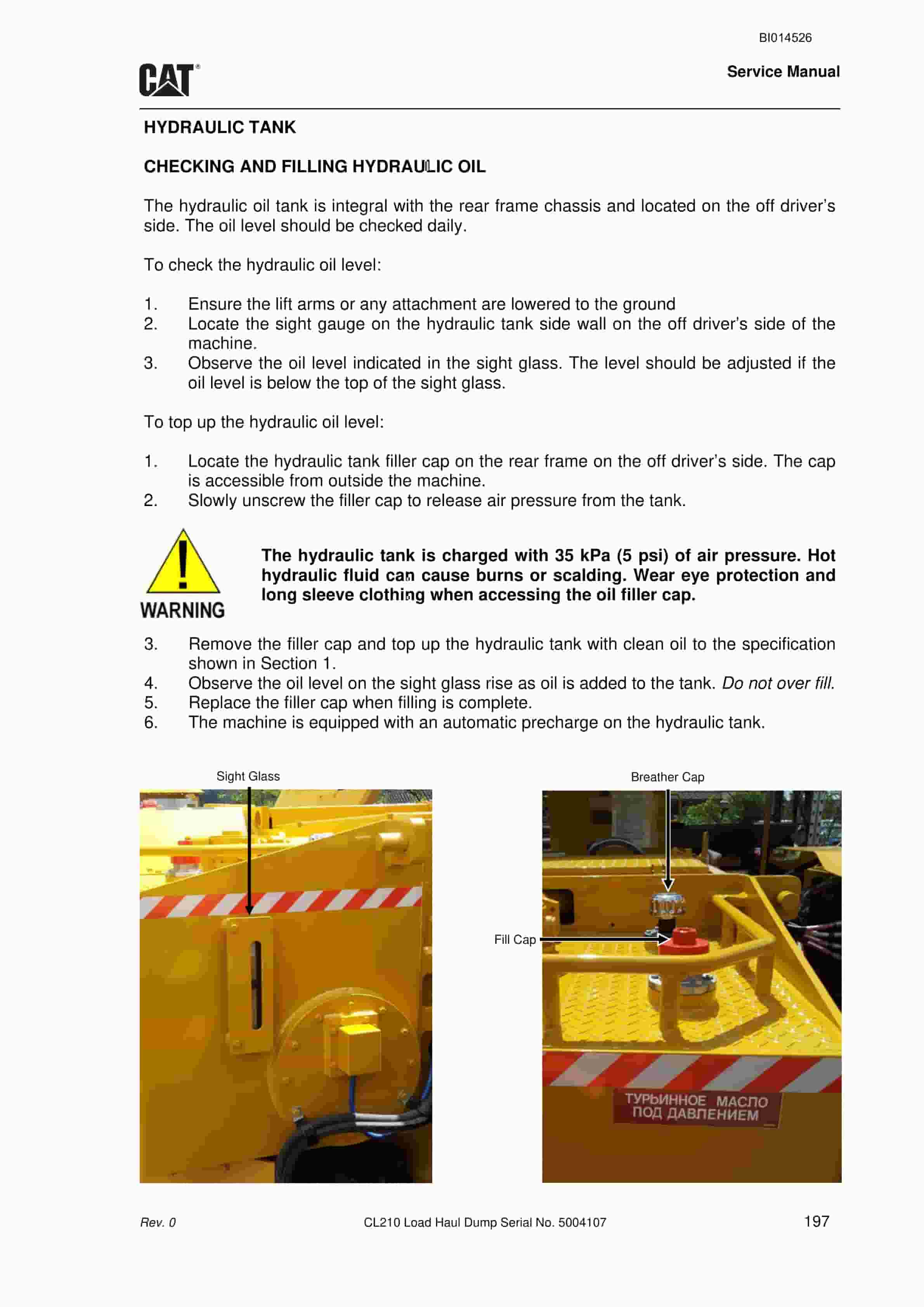 Caterpillar CL210 Load Haul Dump Service Manual BI014526 3 Caterpillar CL210 Load Haul Dump Service Manual BI014526 - Image 3