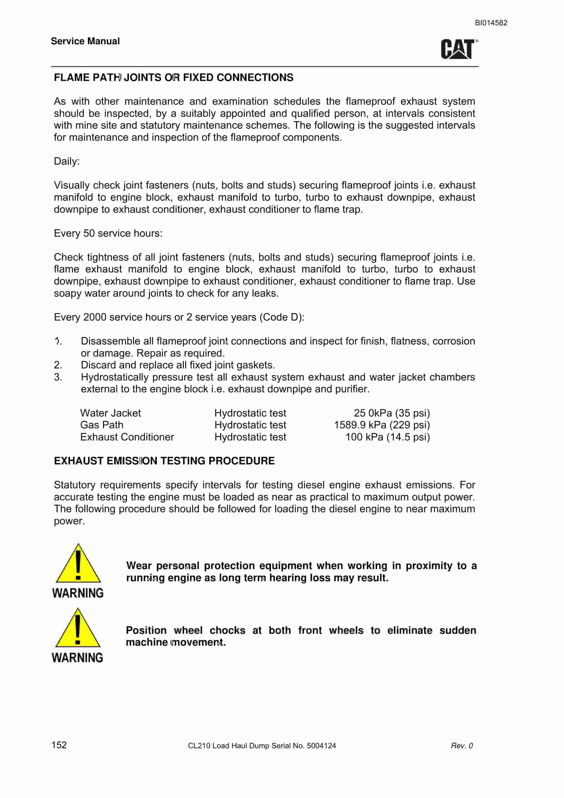 Caterpillar CL210 Load Haul Dump Service Manual BI014582 2 Caterpillar CL210 Load Haul Dump Service Manual BI014582 - Image 2