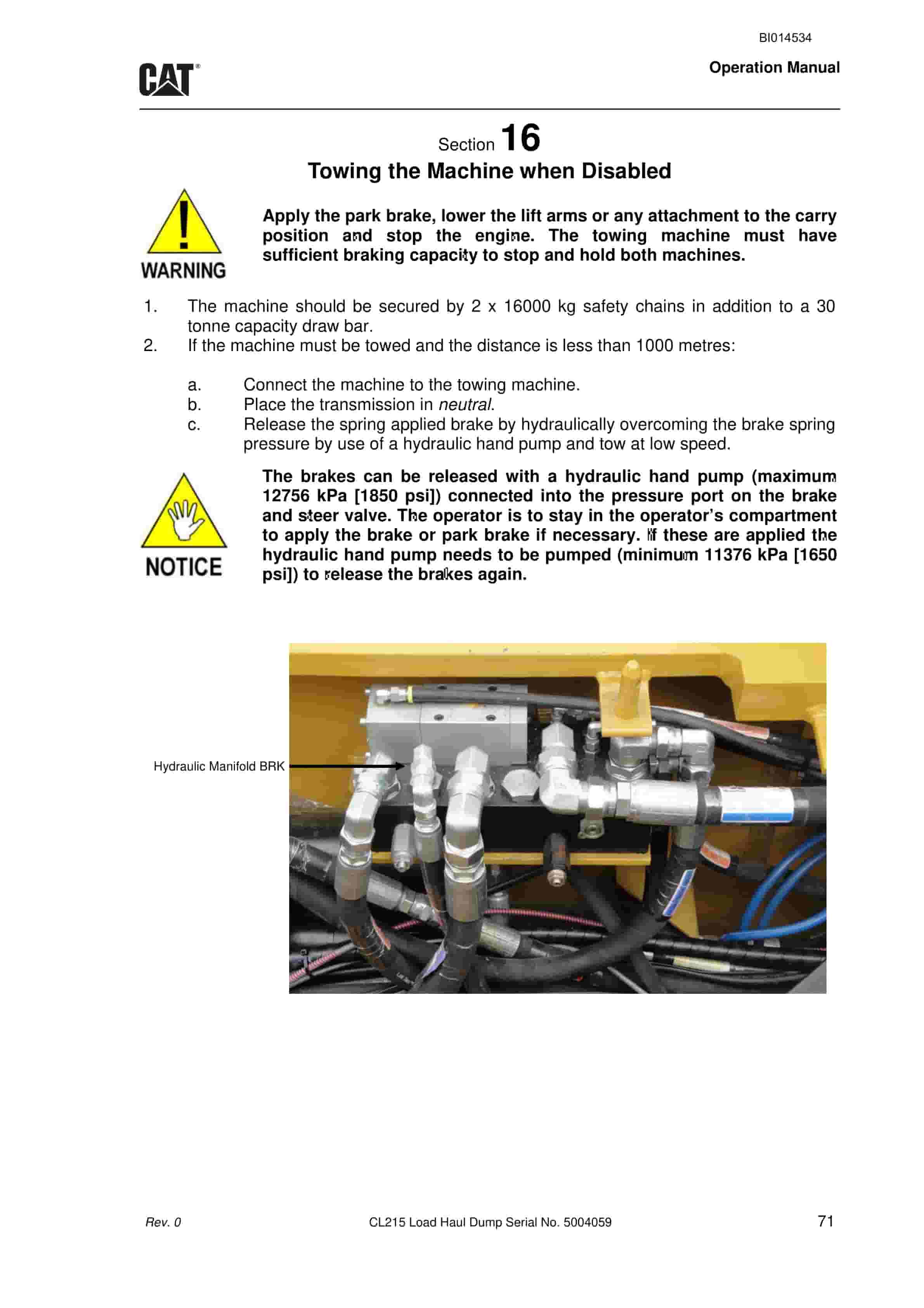 Caterpillar CL215 Load Haul Dump Operation Manual BI014534 4 Caterpillar CL215 Load Haul Dump Operation Manual BI014534 - Image 4