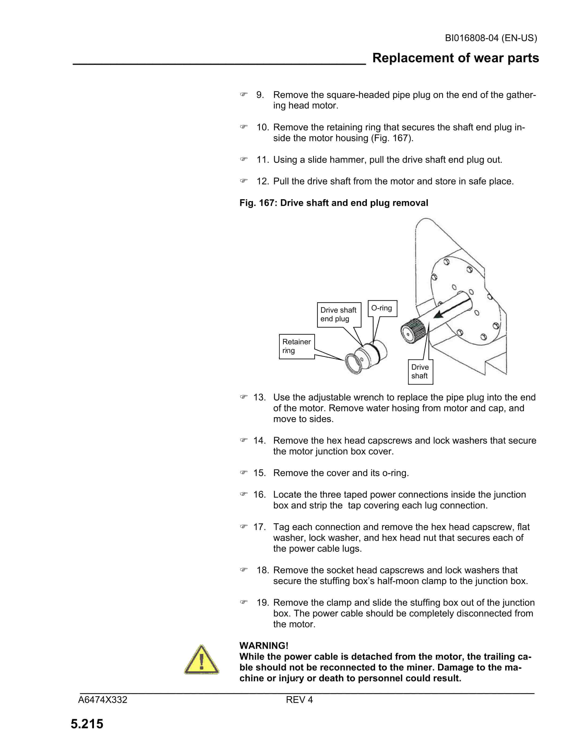 Caterpillar CM210 Continuous Miner Operation And Maintenance Manual BI016808-04-4