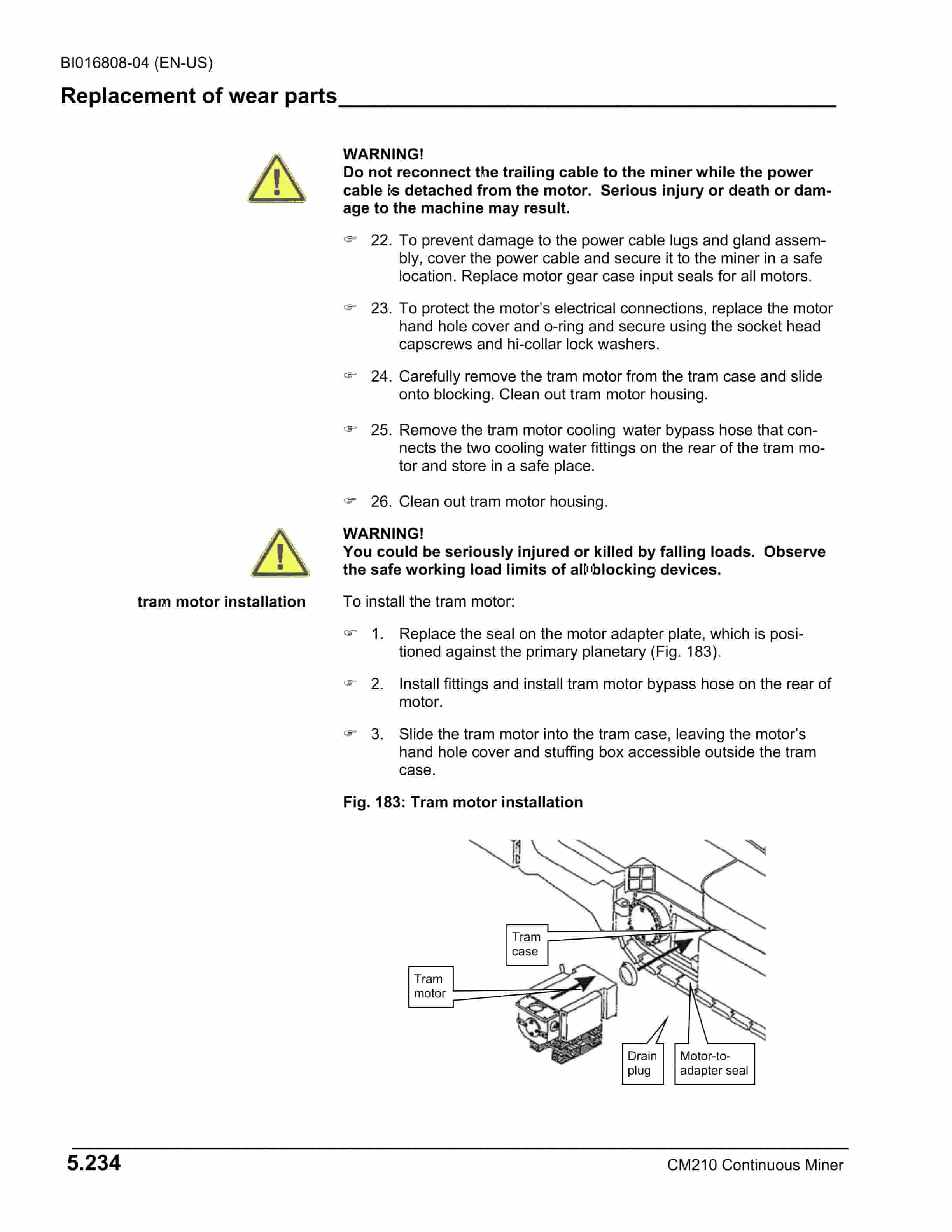 Caterpillar CM210 Continuous Miner Operation And Maintenance Manual BI016808-04-5