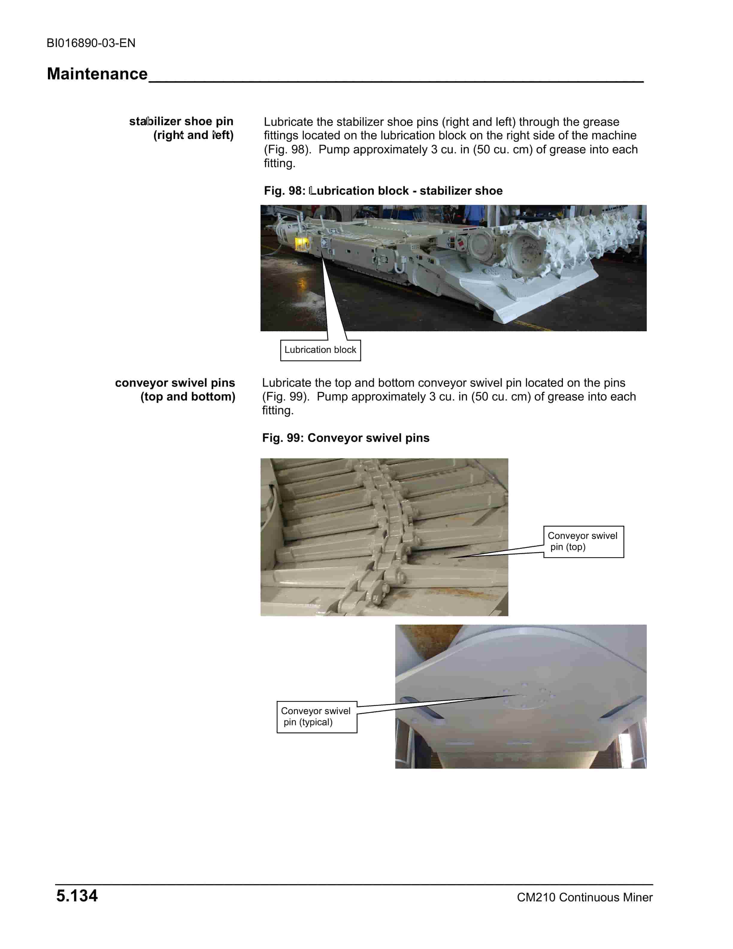 Caterpillar CM210 Continuous Miner Operation And Maintenance Manual BI016890-03-EN-2