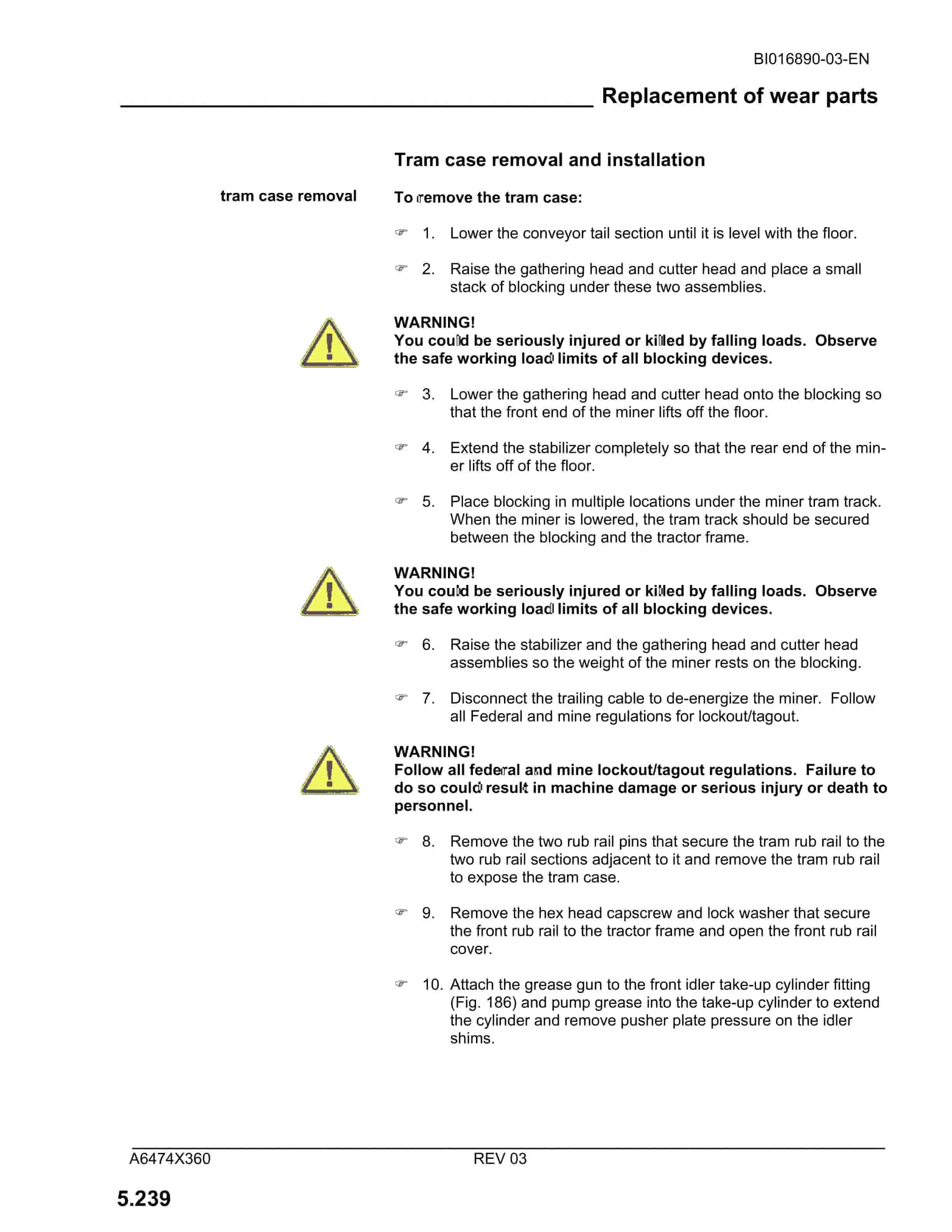 Caterpillar CM210 Continuous Miner Operation And Maintenance Manual BI016890-03-EN-5