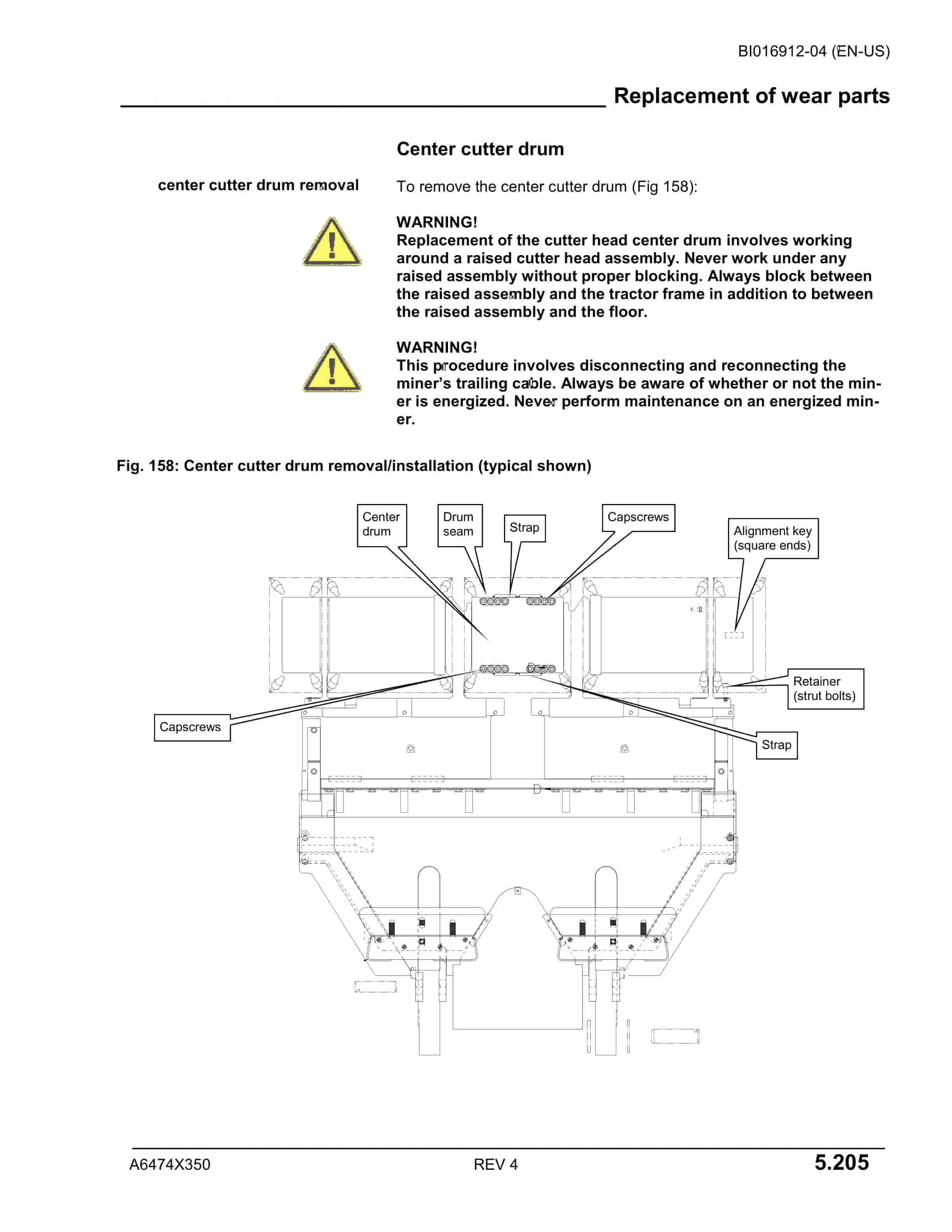 Caterpillar CM210 Continuous Miner Operation And Maintenance Manual BI016912-04-3