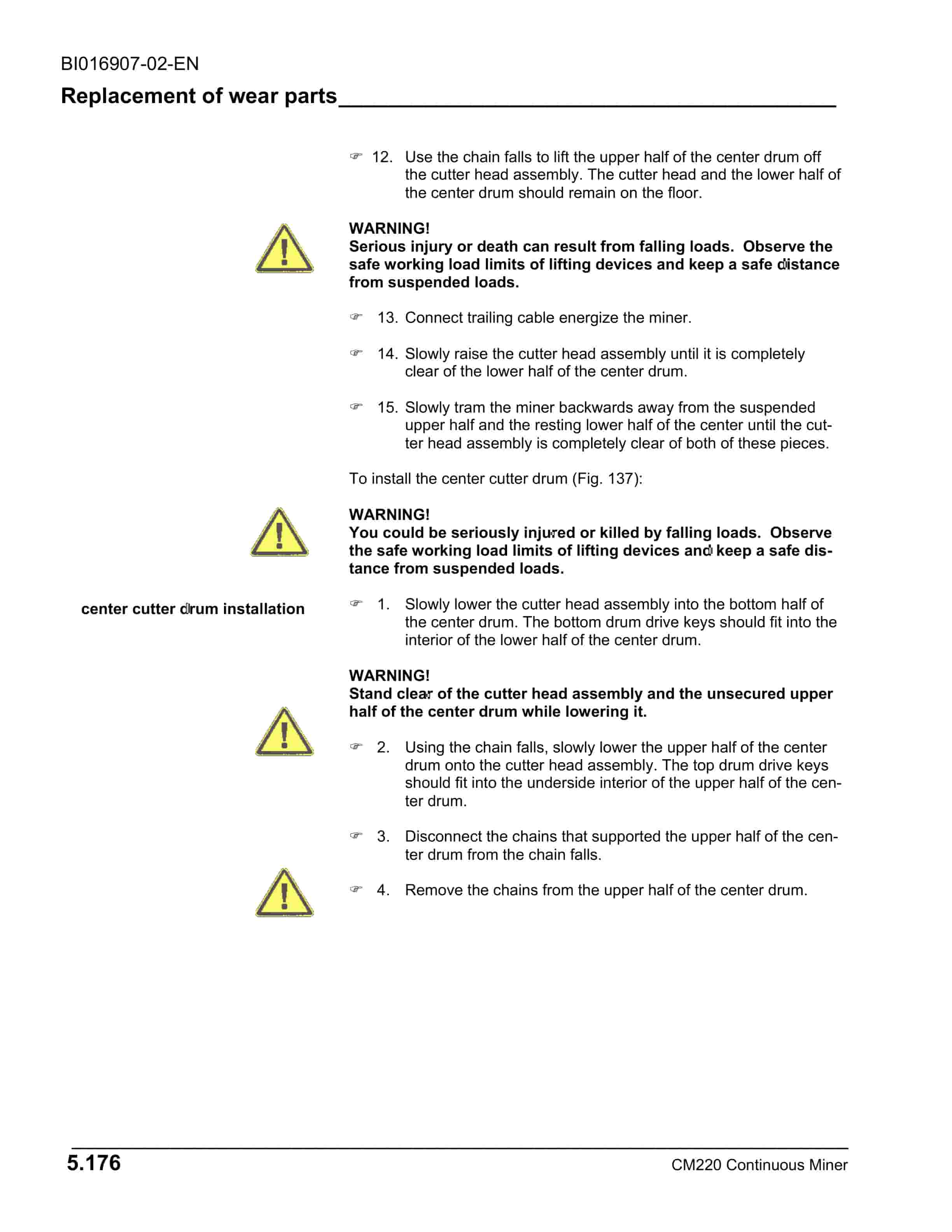 Caterpillar CM220 Continuous Miner Operation And Maintenance Manual BI016907-02-EN-3