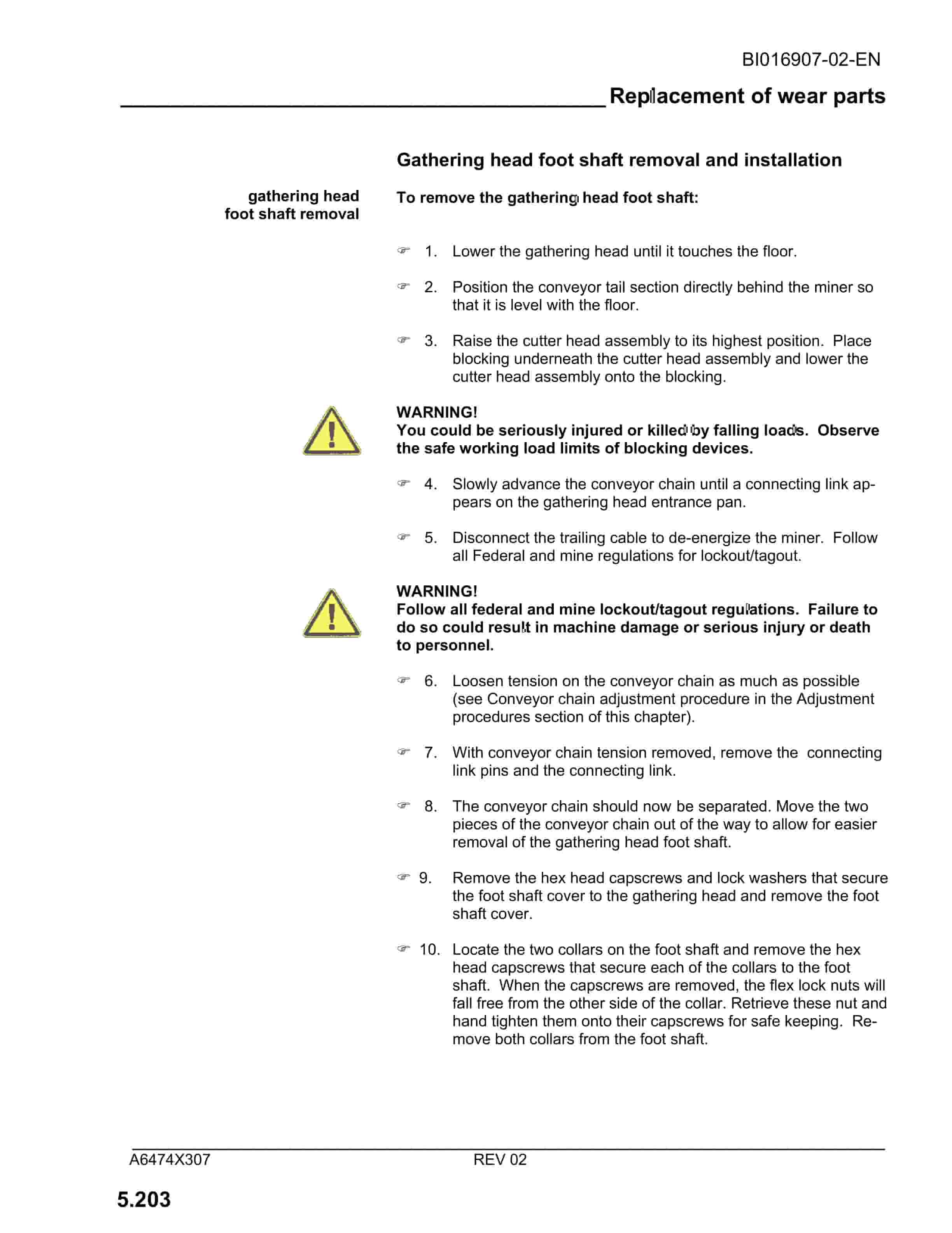 Caterpillar CM220 Continuous Miner Operation And Maintenance Manual BI016907-02-EN-4
