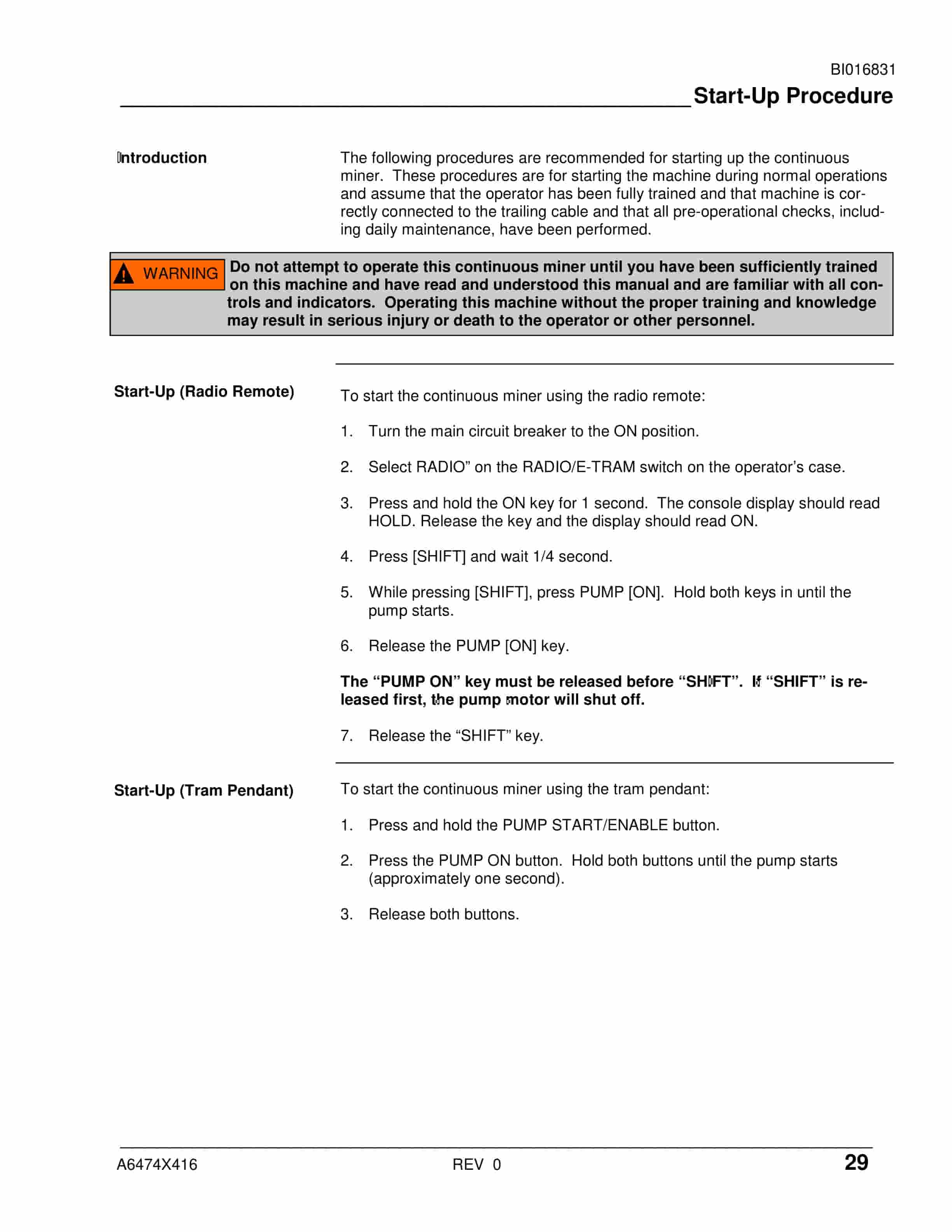 Caterpillar CM230 Continuous Miner Operation And Maintenance Manual BI016831-3