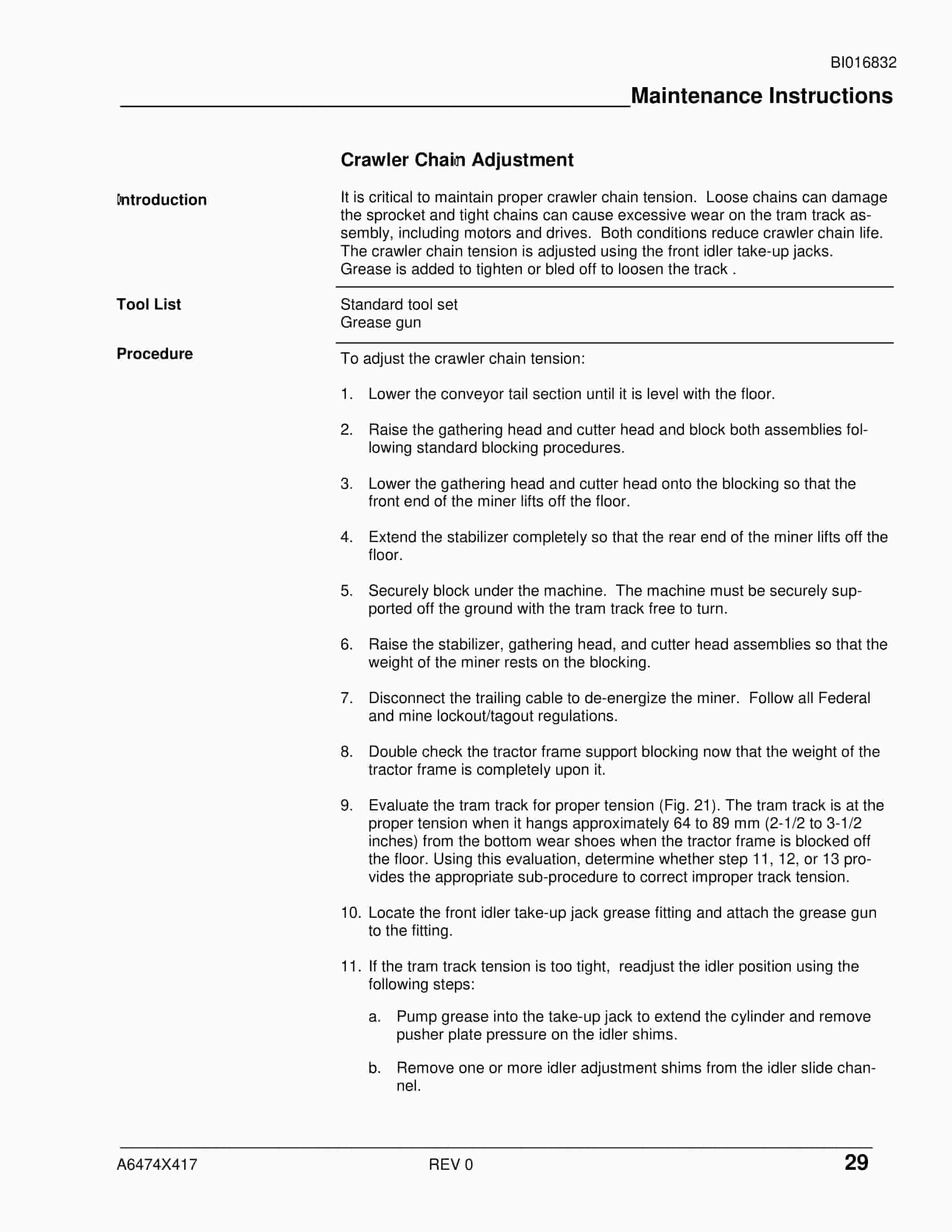 Caterpillar CM230 Continuous Miner Operation And Maintenance Manual BI016832-2