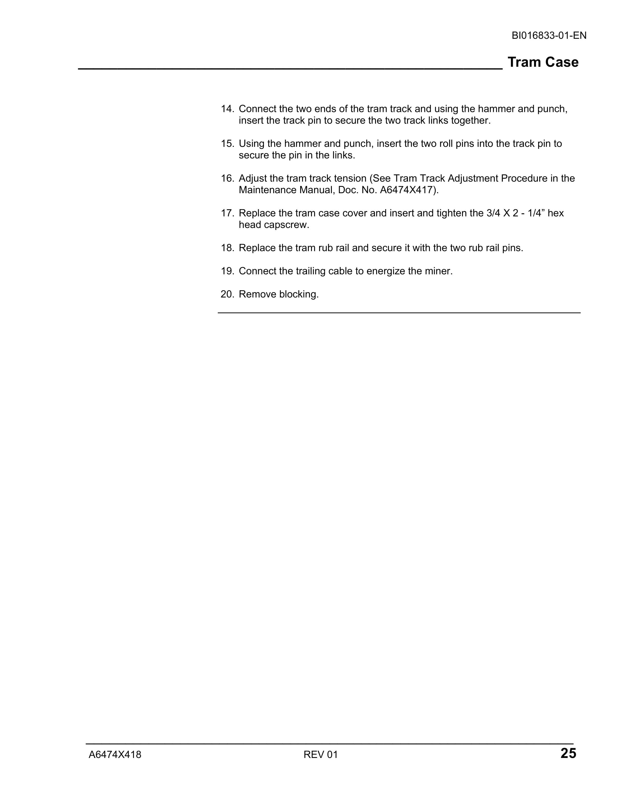 Caterpillar CM230 Continuous Miner Operation And Maintenance Manual BI016833-01-EN-2