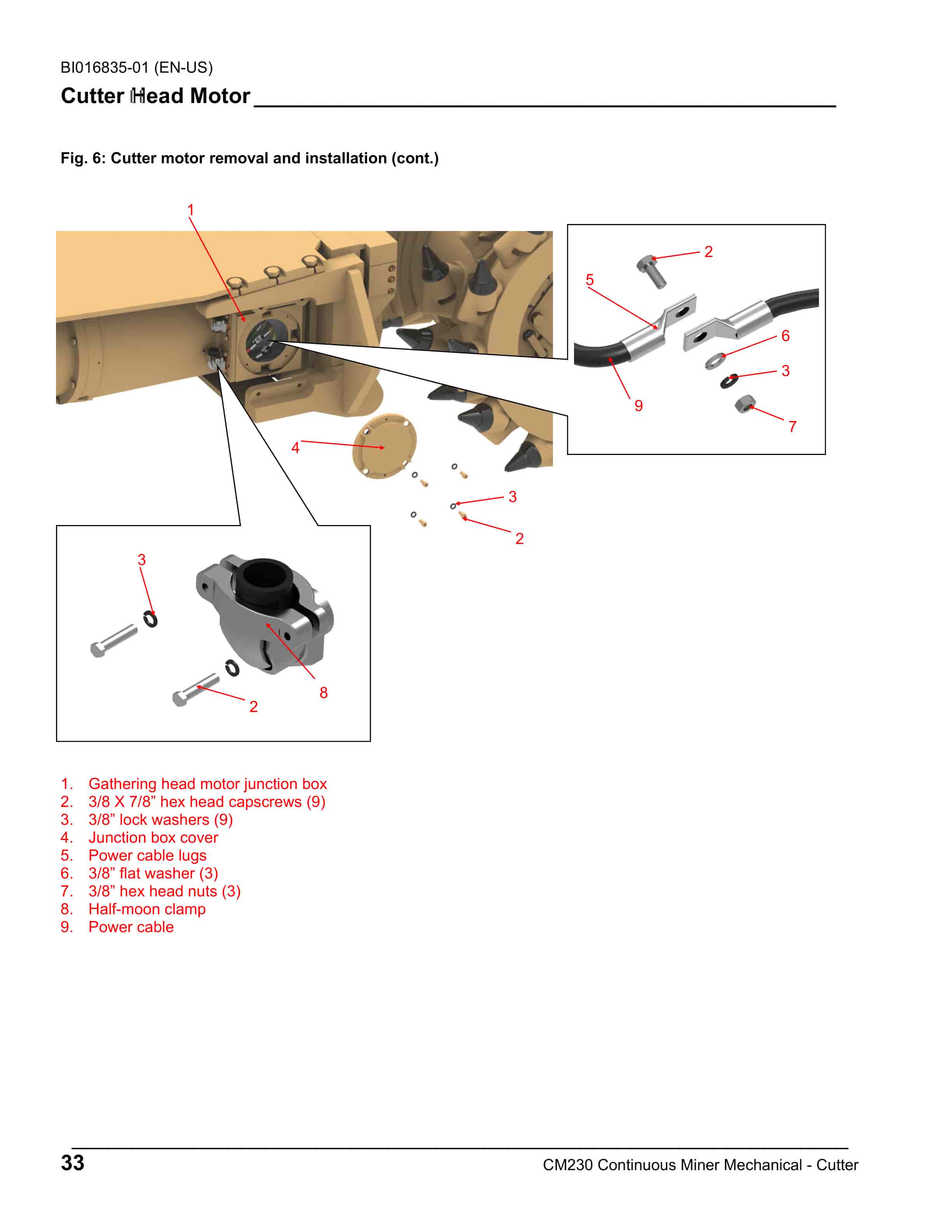 Caterpillar CM230 Continuous Miner Operation And Maintenance Manual BI016835-01-5