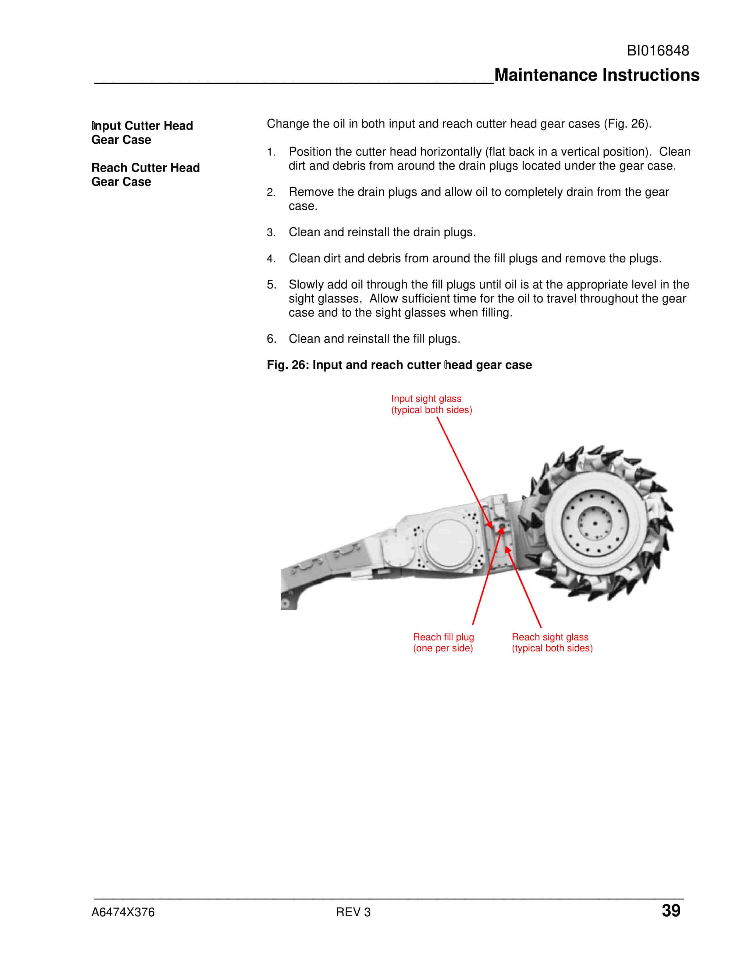 Caterpillar CM235 Continuous Miner Operation And Maintenance Manual BI016848-3