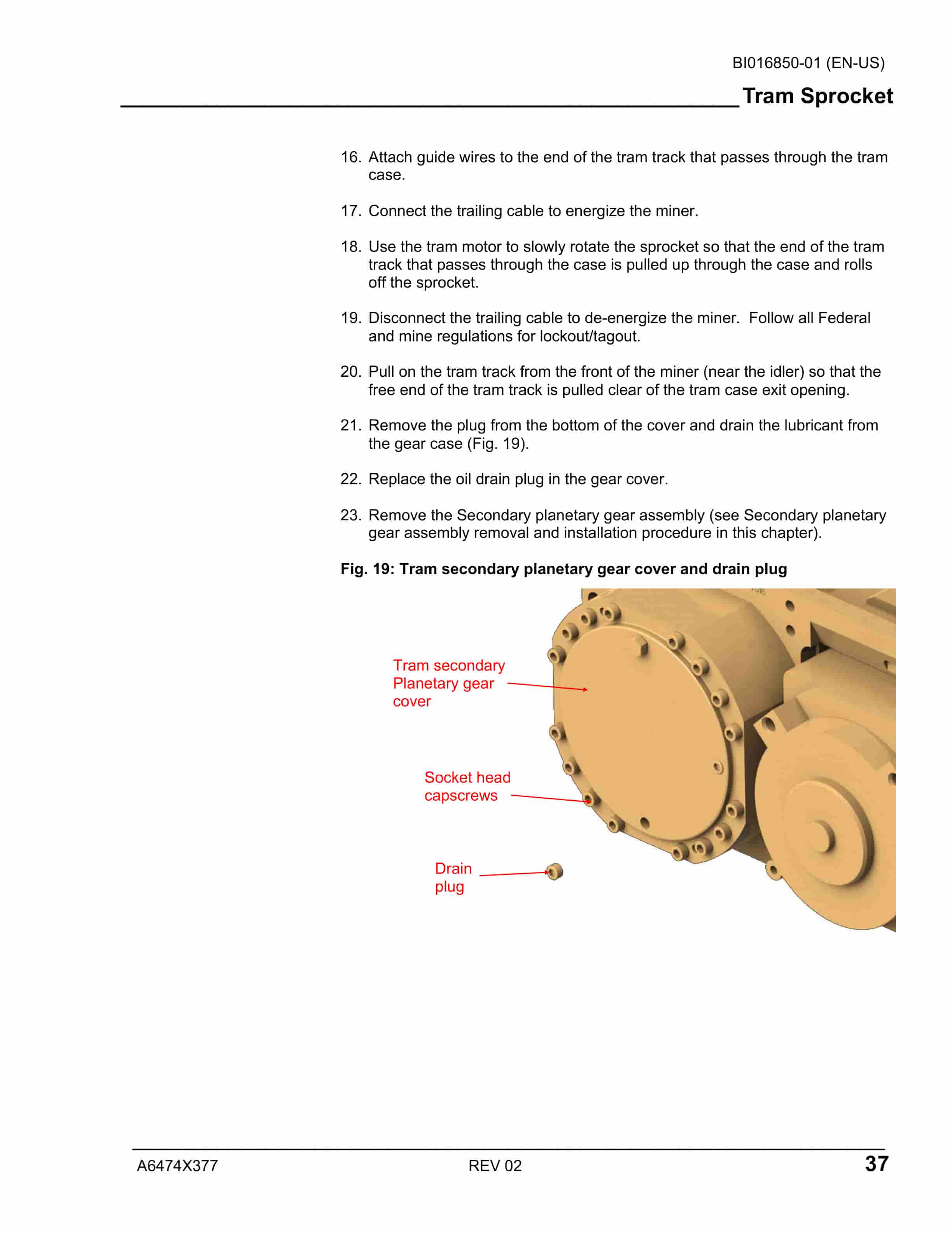Caterpillar CM235 Continuous Miner Operation And Maintenance Manual BI016850-02-4