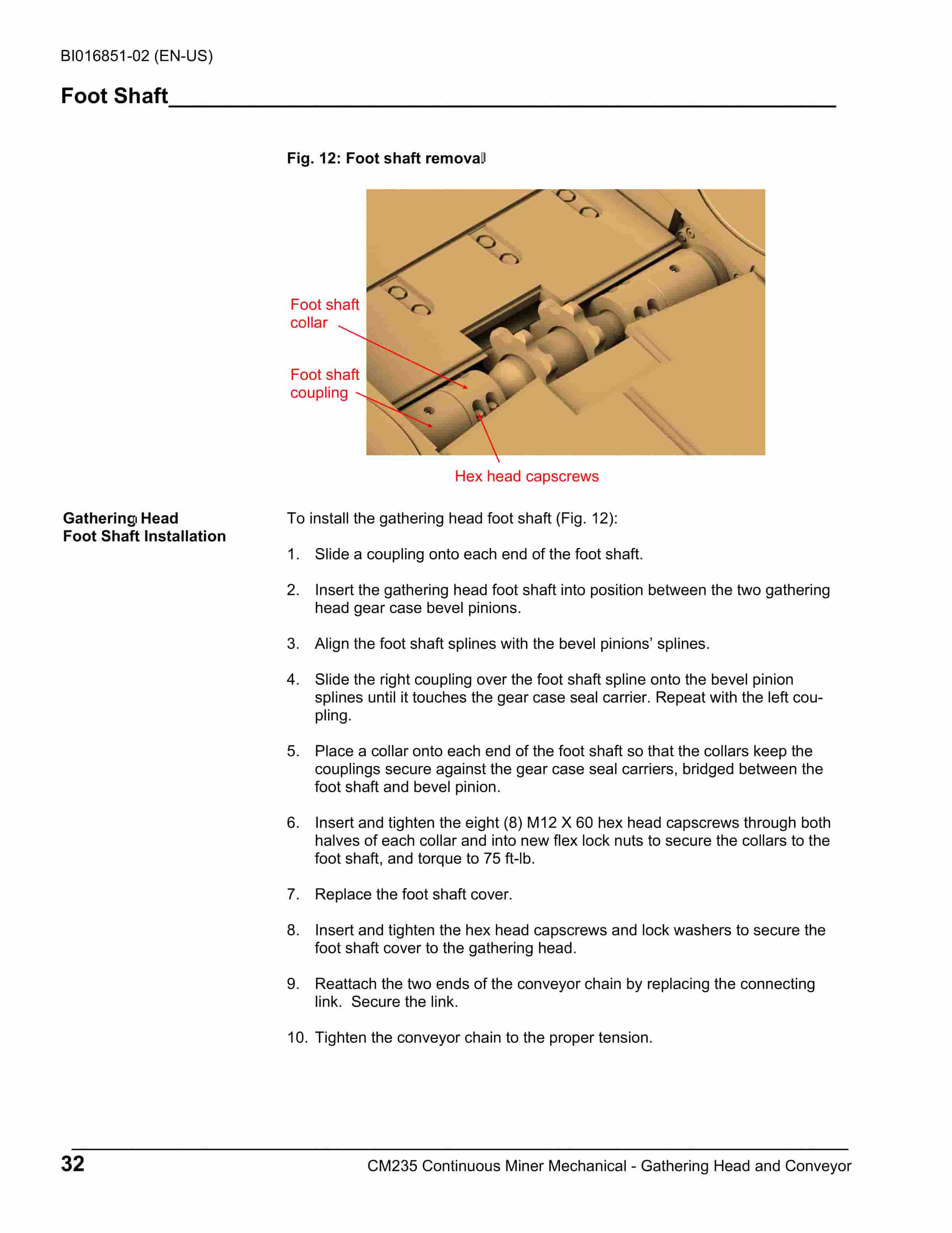 Caterpillar CM235 Continuous Miner Operation And Maintenance Manual BI016851-02-3