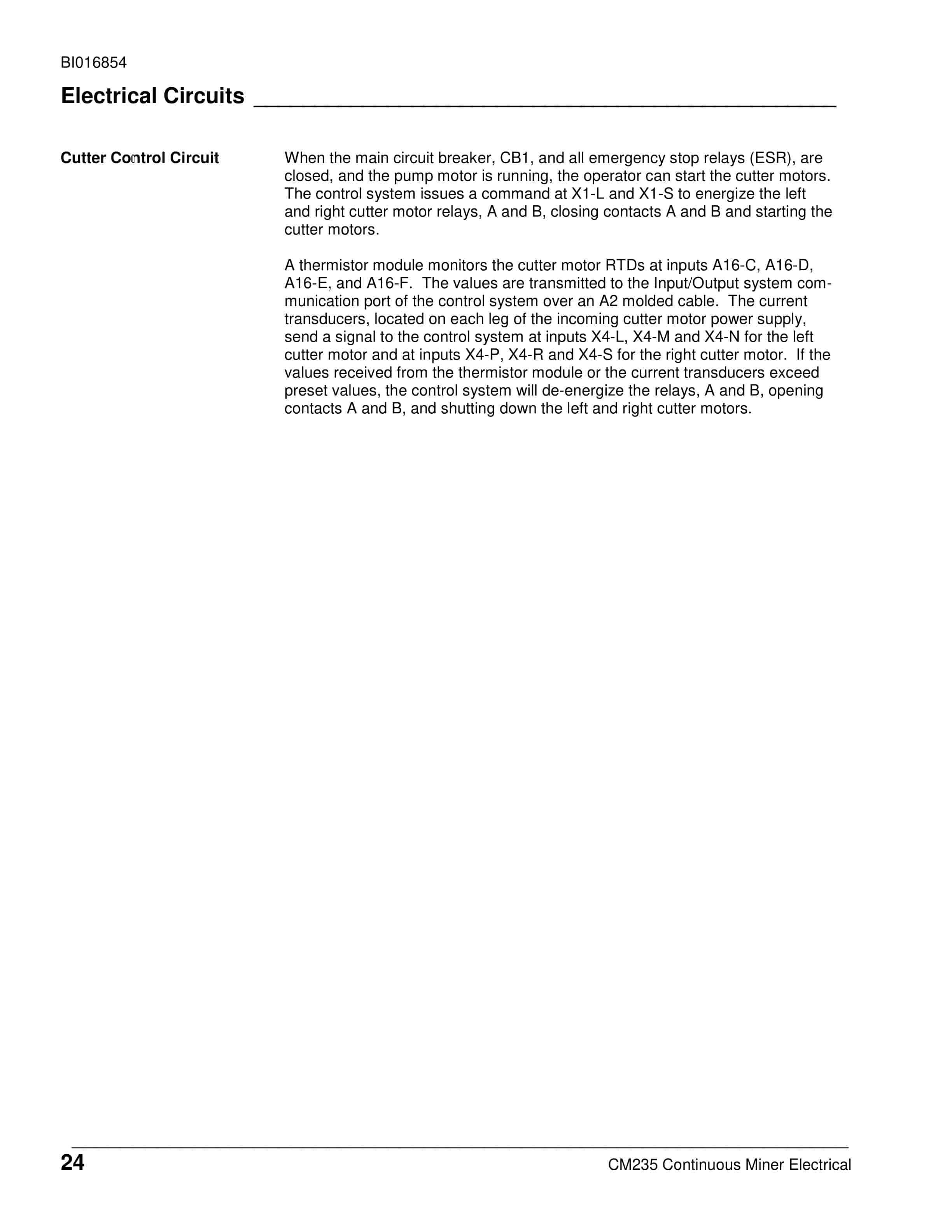 Caterpillar CM235 Continuous Miner Operation And Maintenance Manual BI016854-2