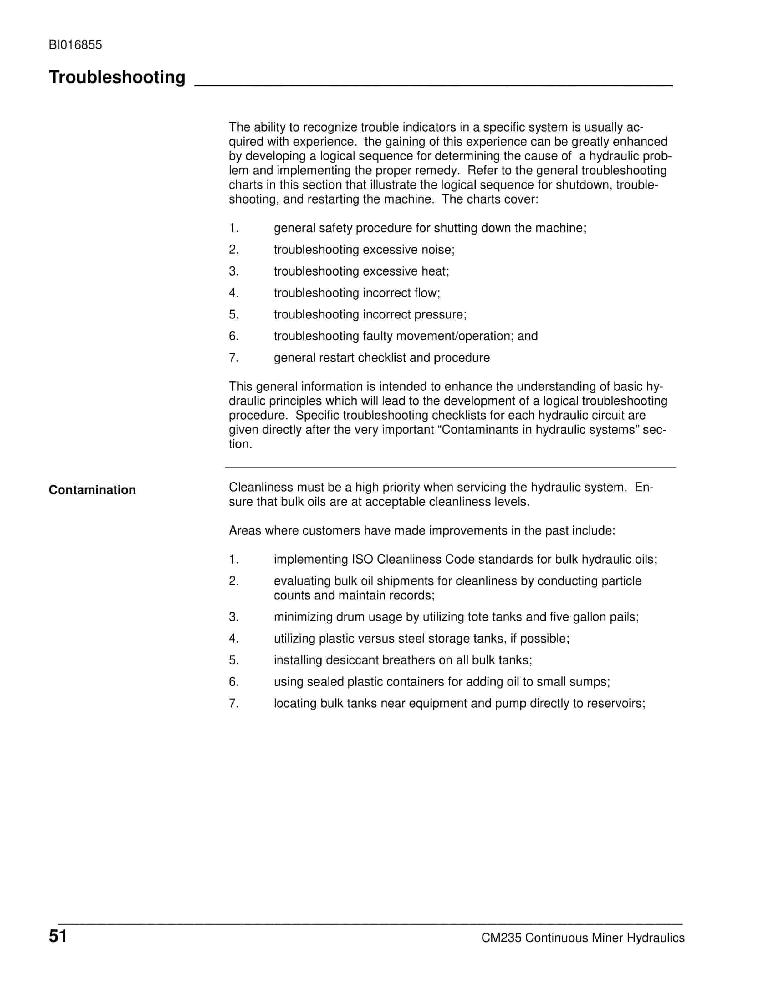 Caterpillar CM235 Continuous Miner Operation And Maintenance Manual BI016855-4