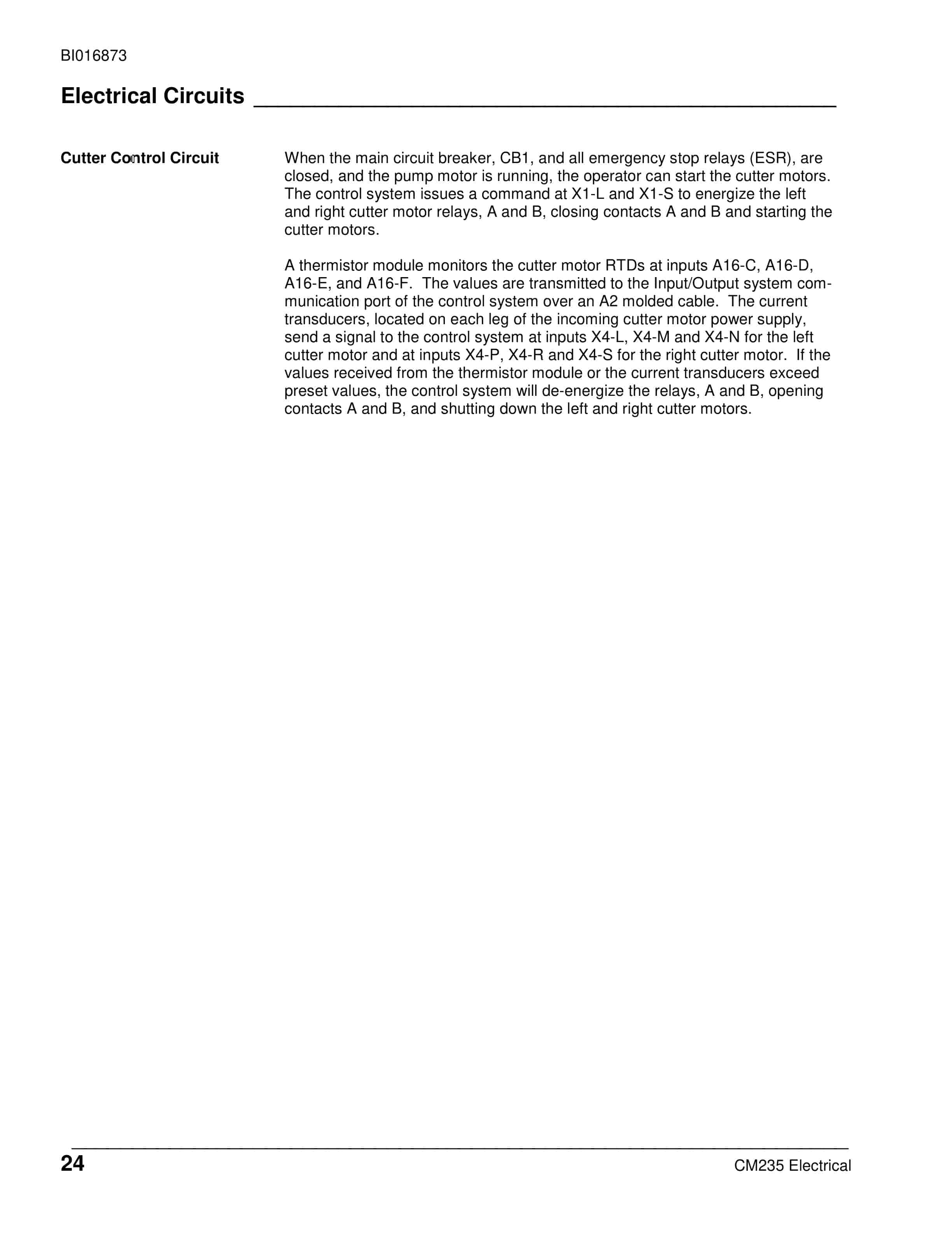Caterpillar CM235 Continuous Miner Operation And Maintenance Manual BI016873-2