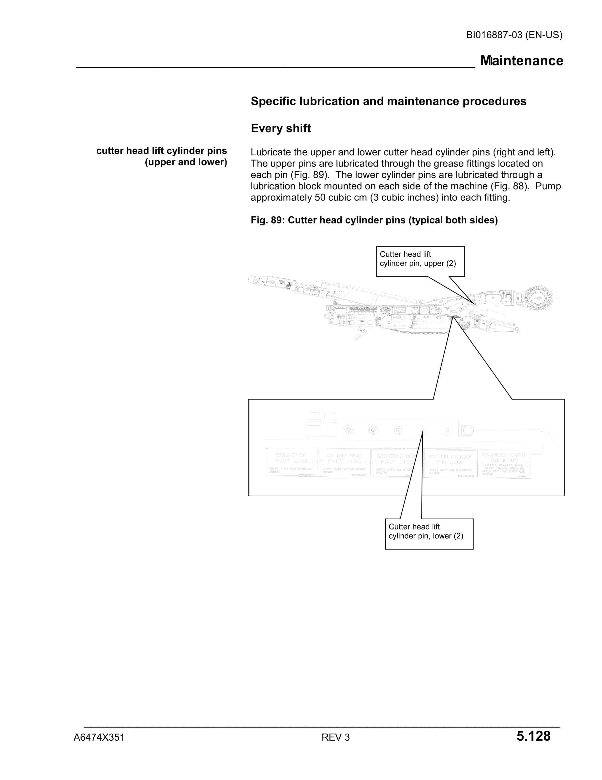 Caterpillar CM340 Continuous Miner Operation And Maintenance Manual BI016887-03-2