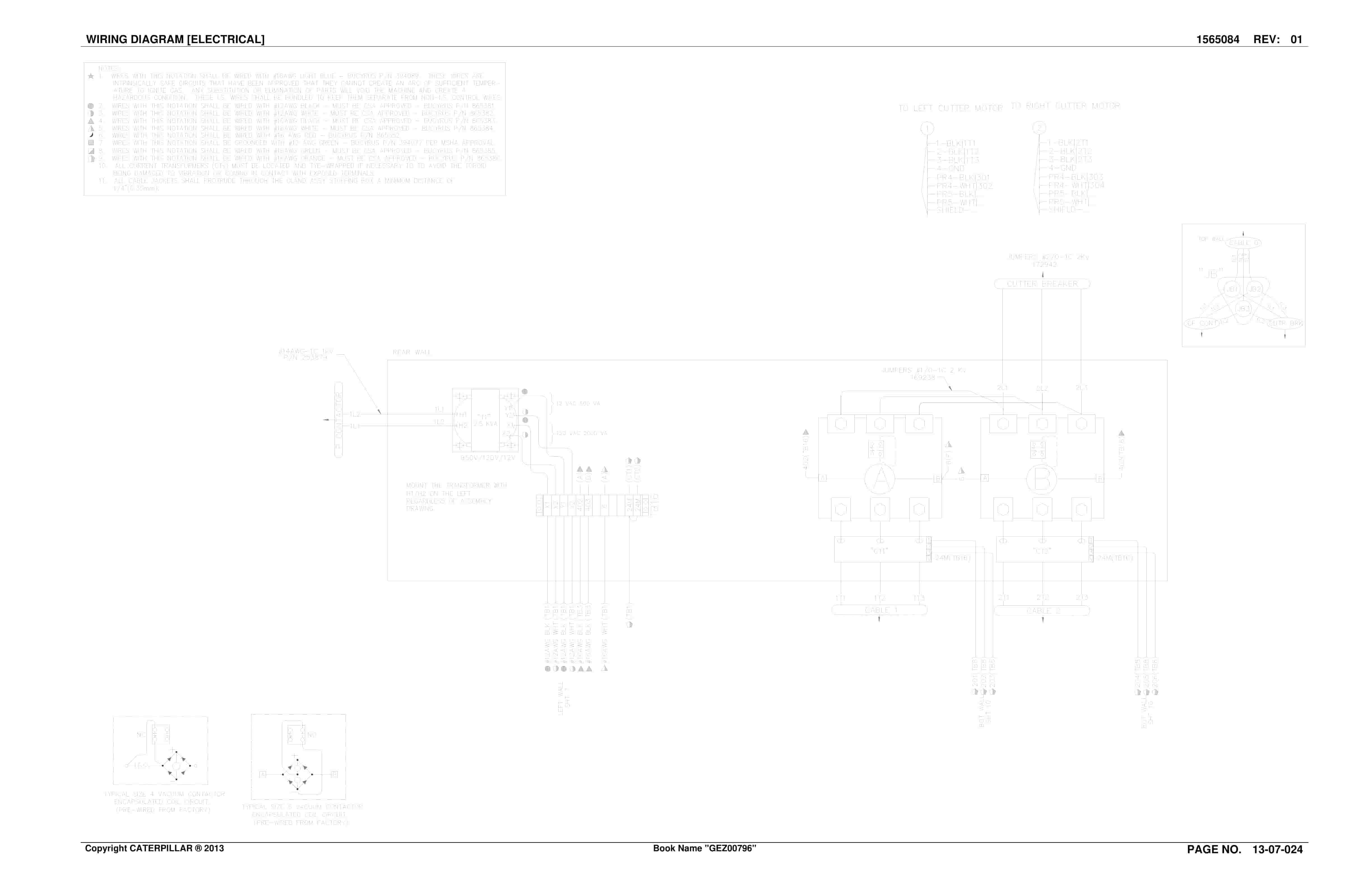 Caterpillar CM340 Continuous Miner Parts Manual BI016608-5