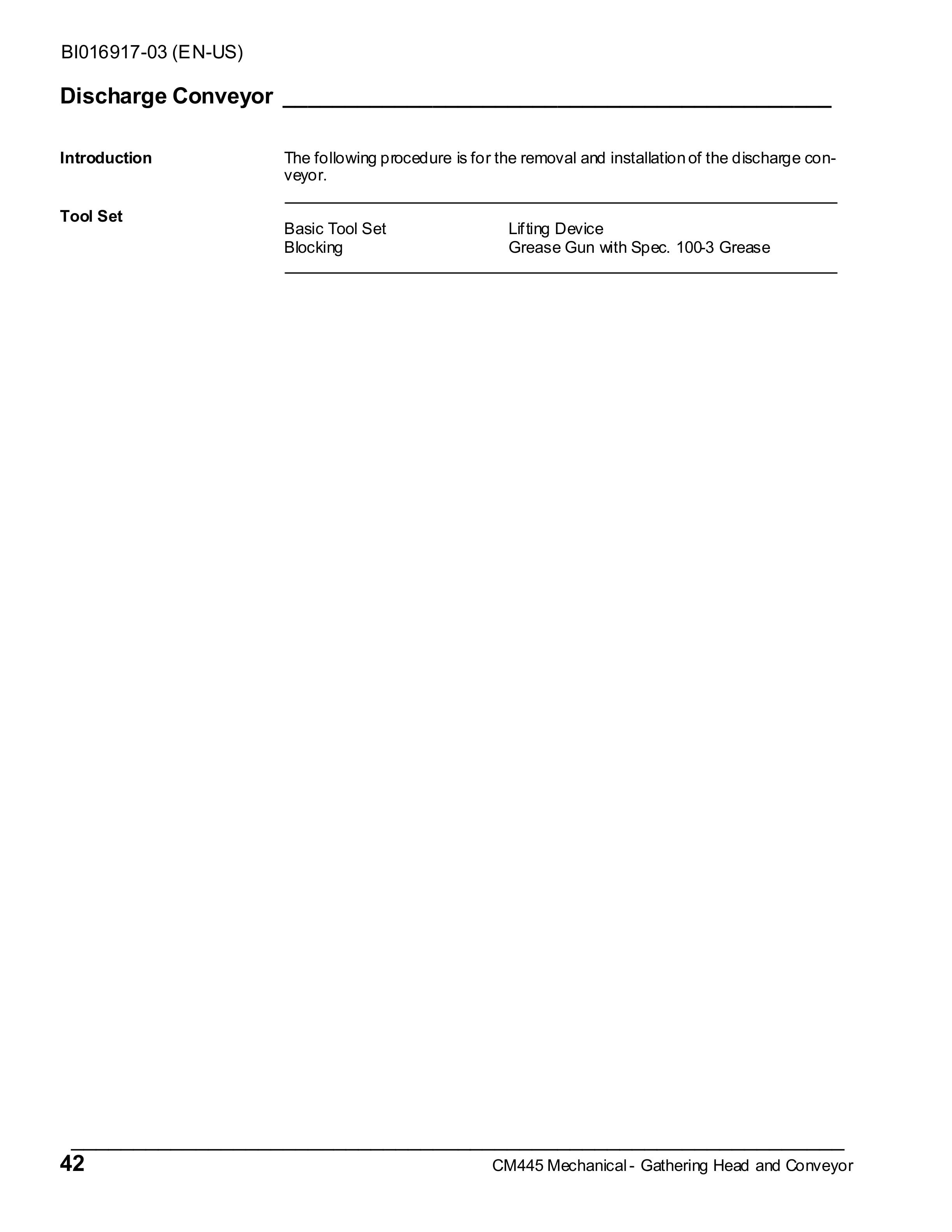 Caterpillar CM445 Continuous Miner Operation And Maintenance Manual BI016917-03-5
