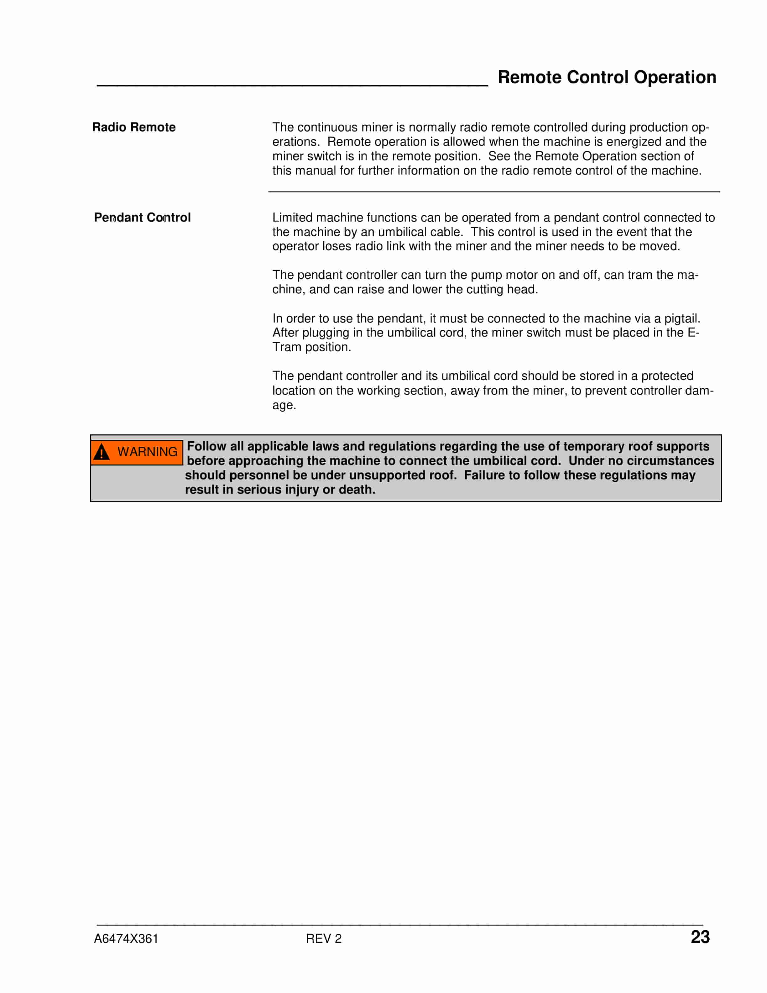 Caterpillar CM445 Continuous Miner Operation And Maintenance Manual BI016957-02-EN-3
