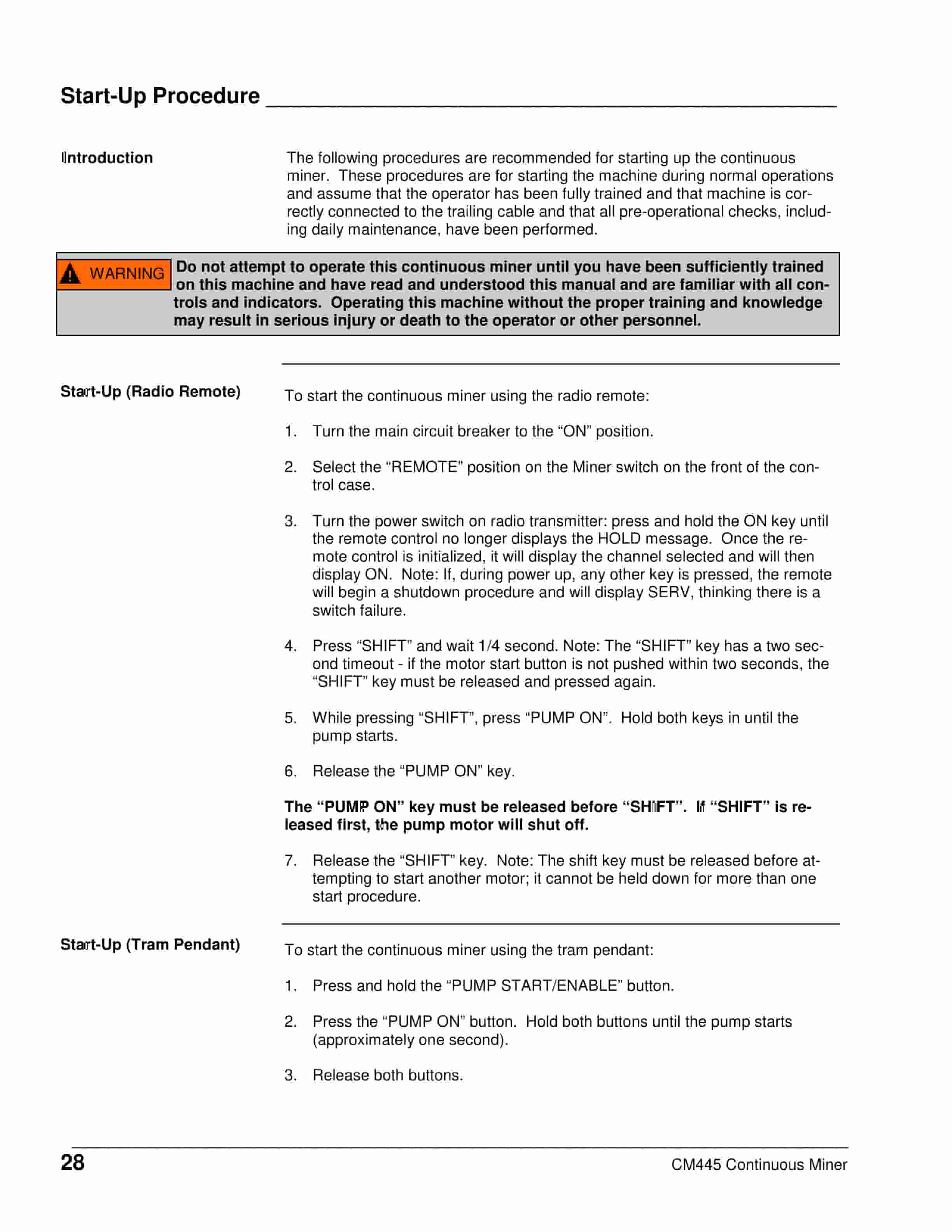 Caterpillar CM445 Continuous Miner Operation And Maintenance Manual BI016957-02-EN-5