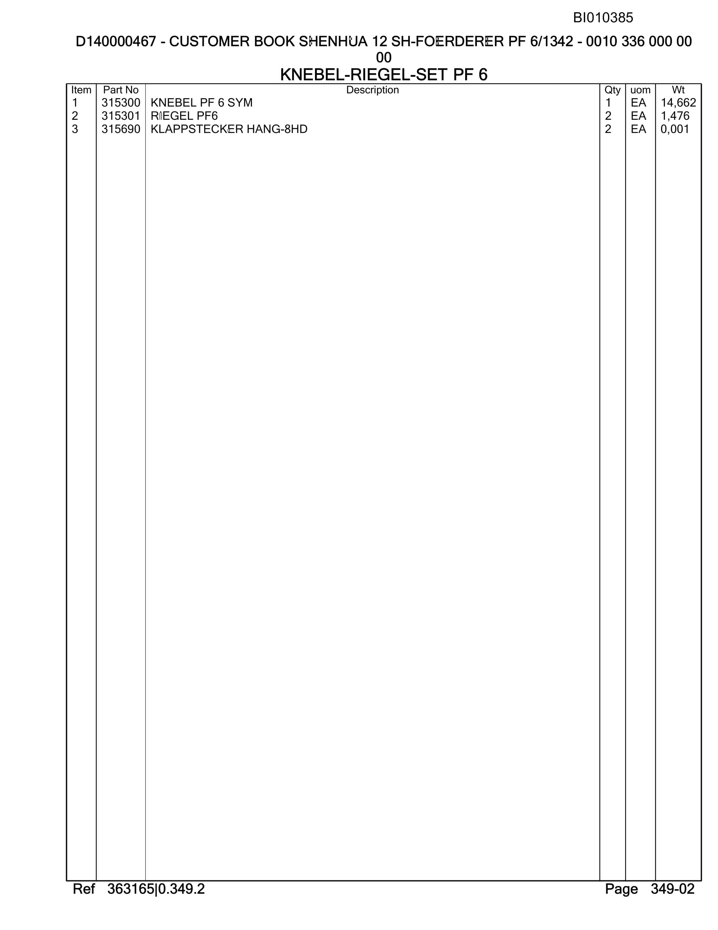 Caterpillar D140000467 Parts Manual BI010385-5