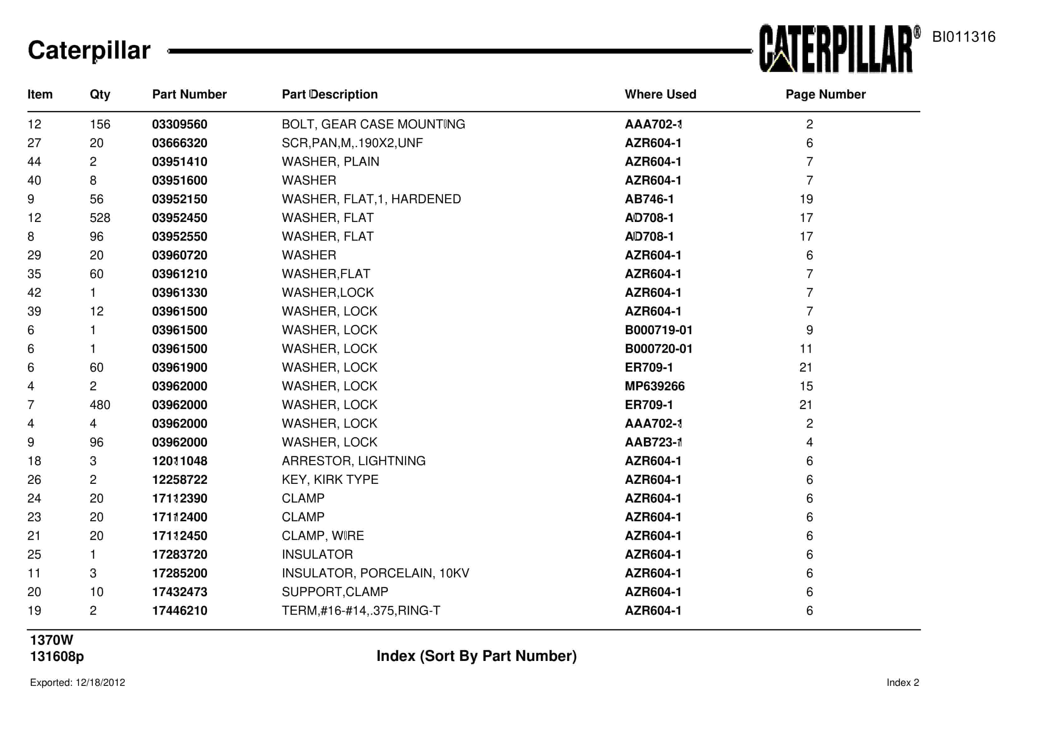 Caterpillar Dragline Parts Manual BI011316-4