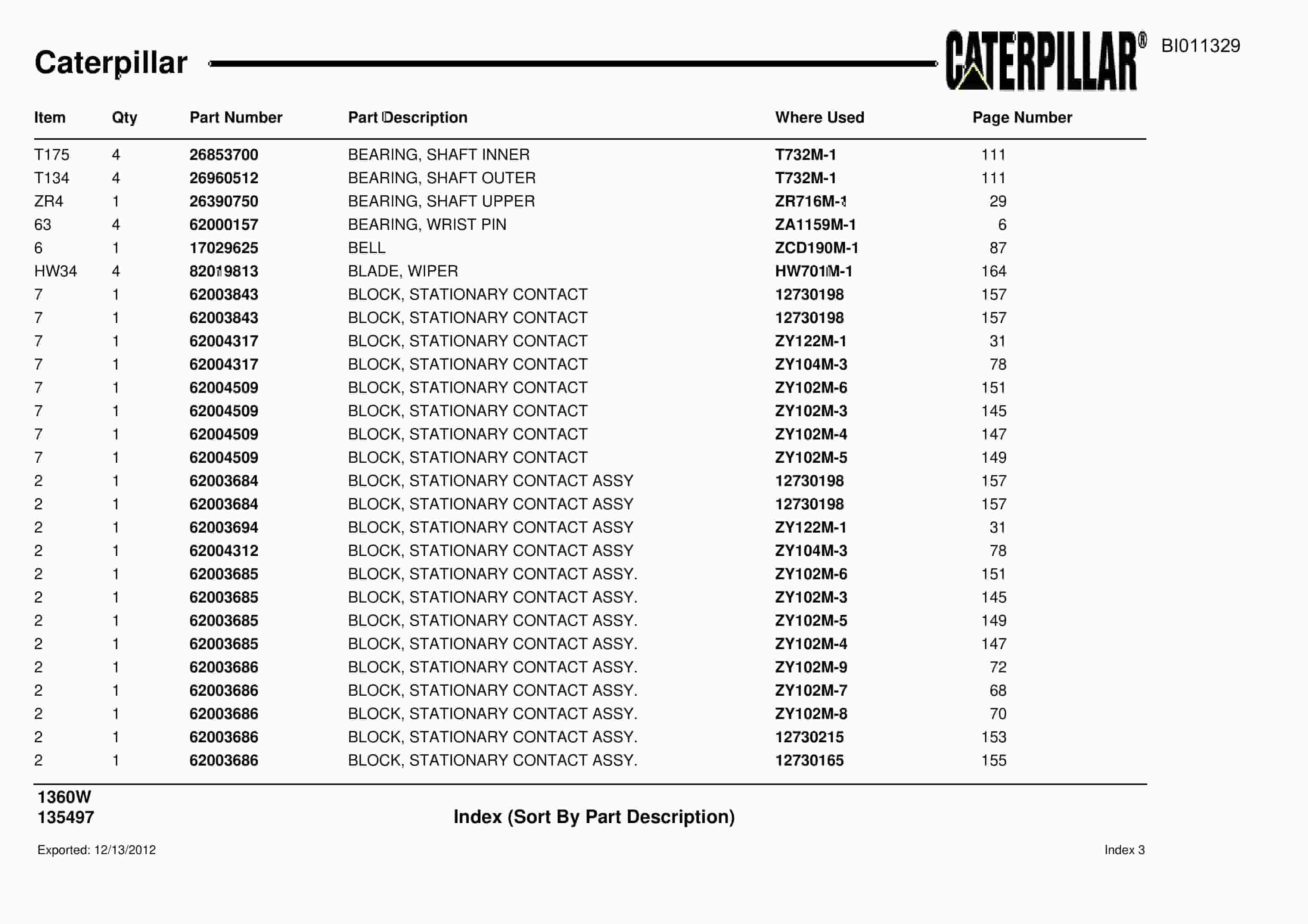 Caterpillar Dragline Parts Manual BI011329-5