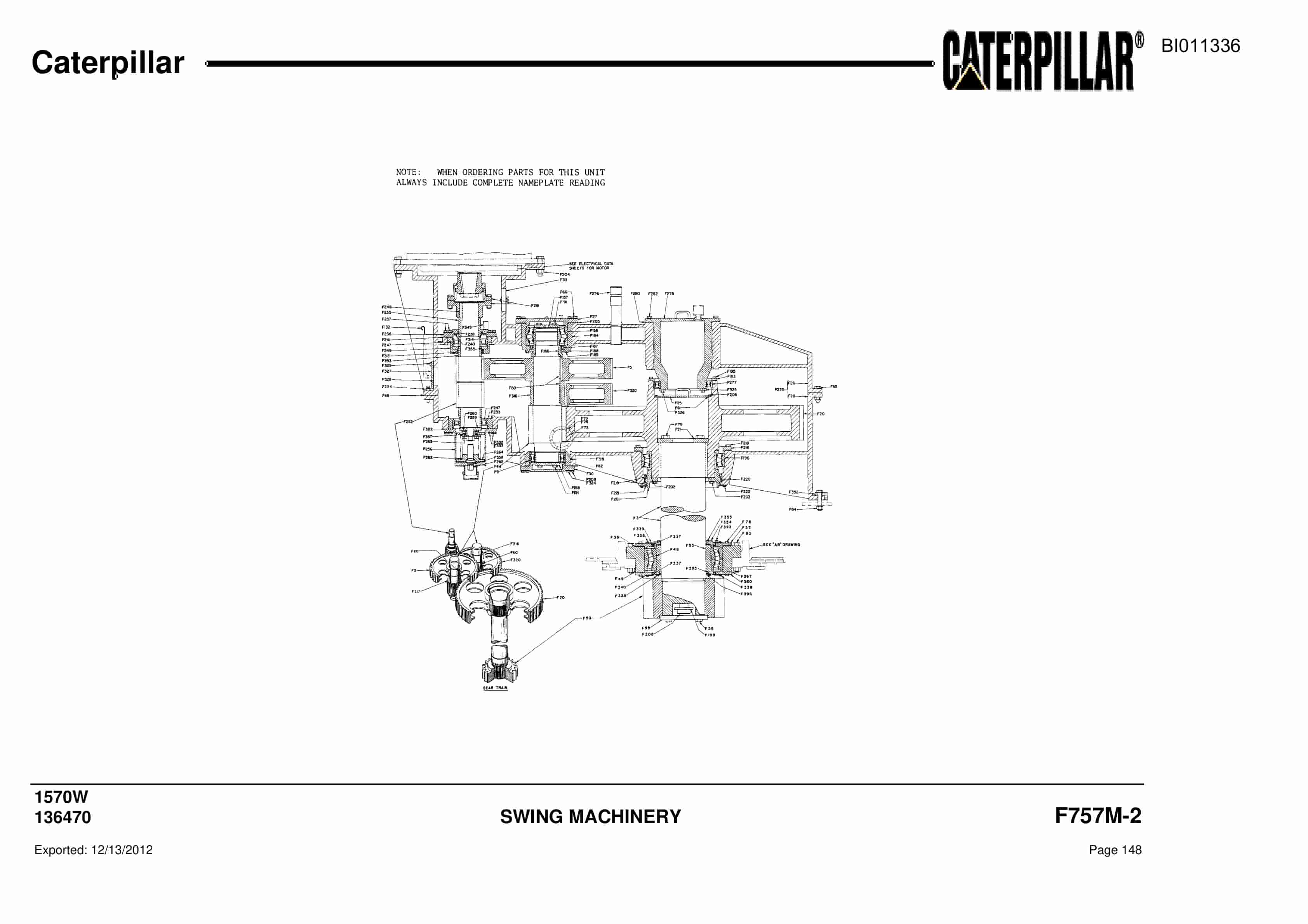 Caterpillar Dragline Parts Manual BI011336-2