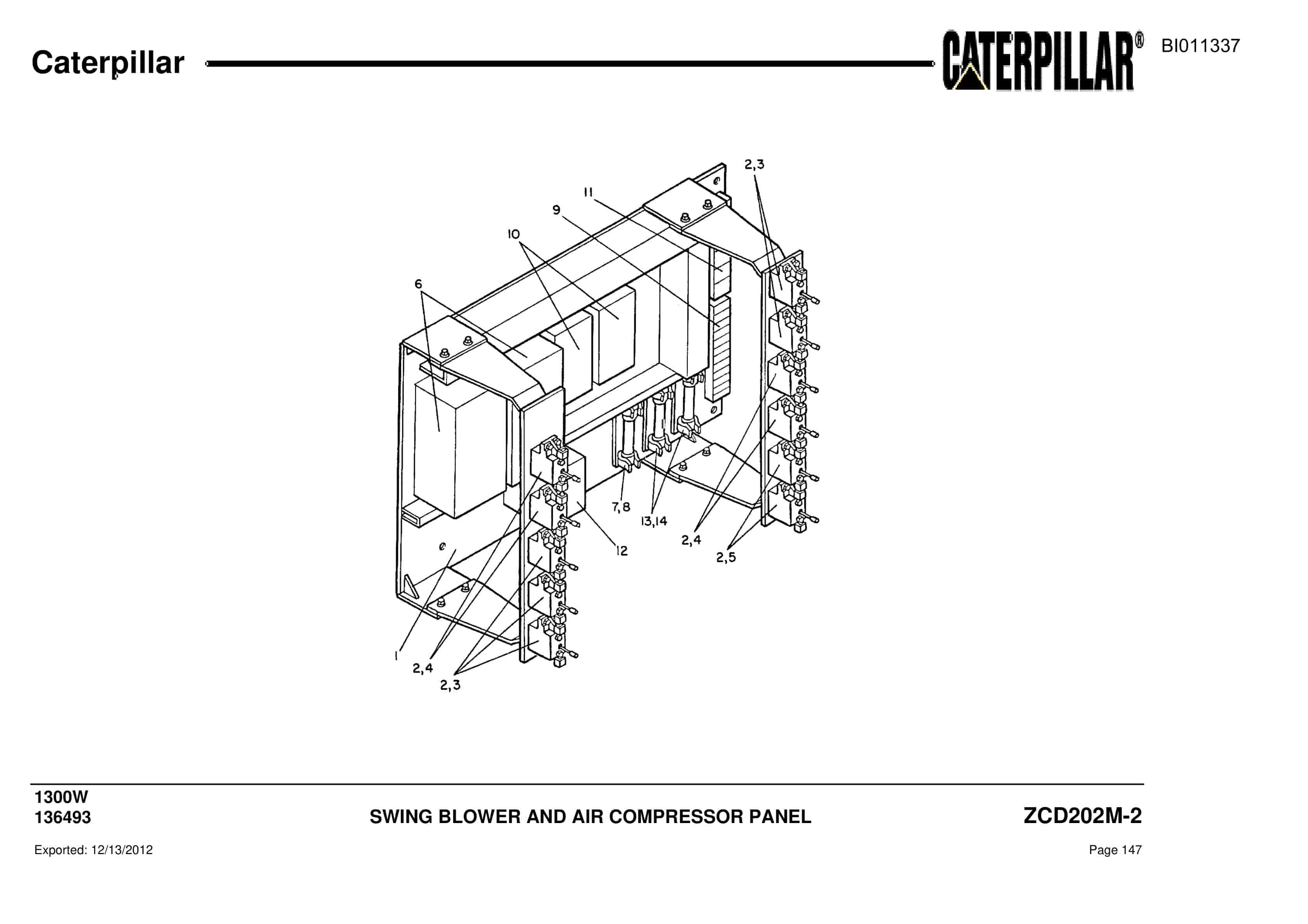 Caterpillar Dragline Parts Manual BI011337-2