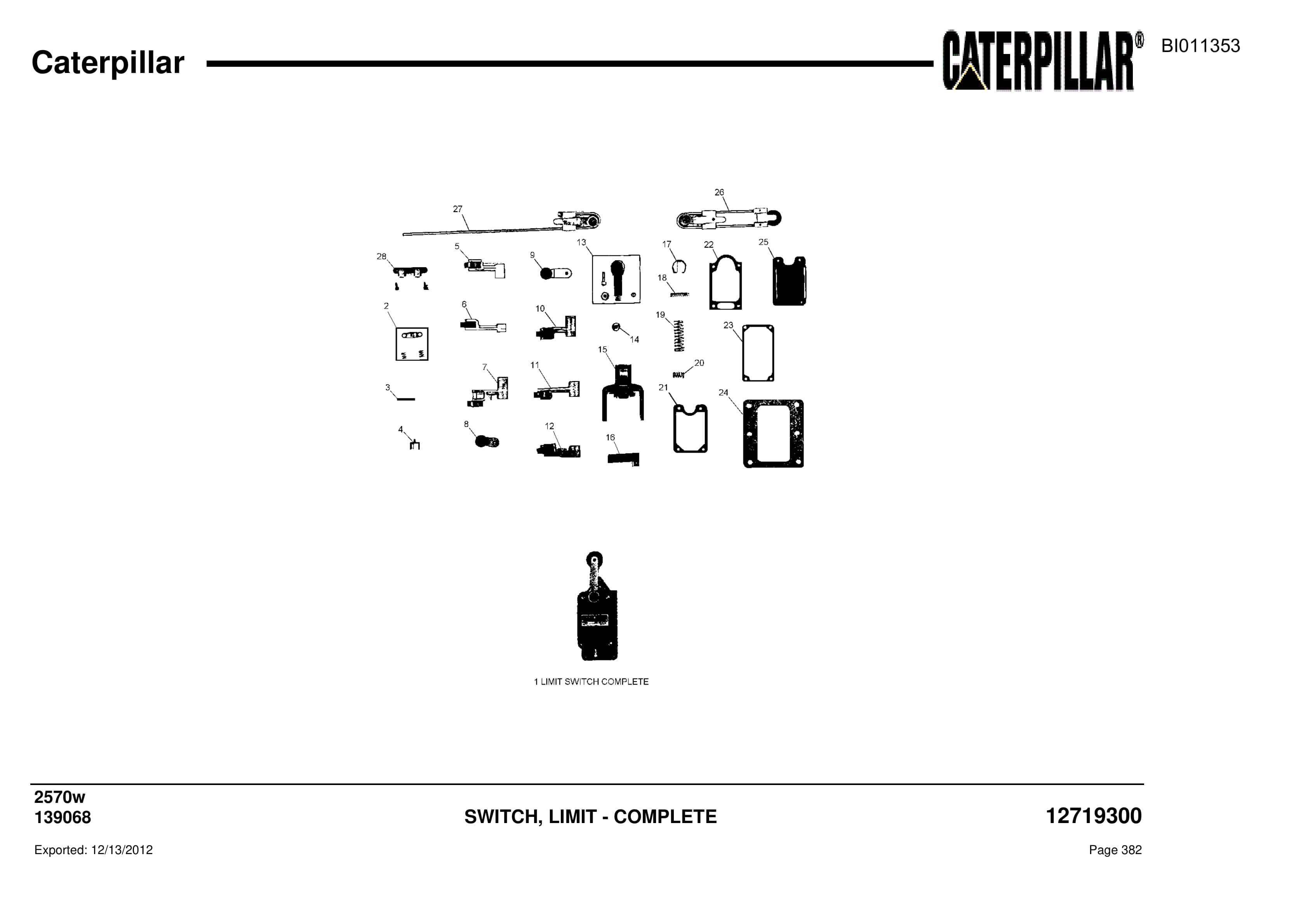Caterpillar Dragline Parts Manual BI011353-2