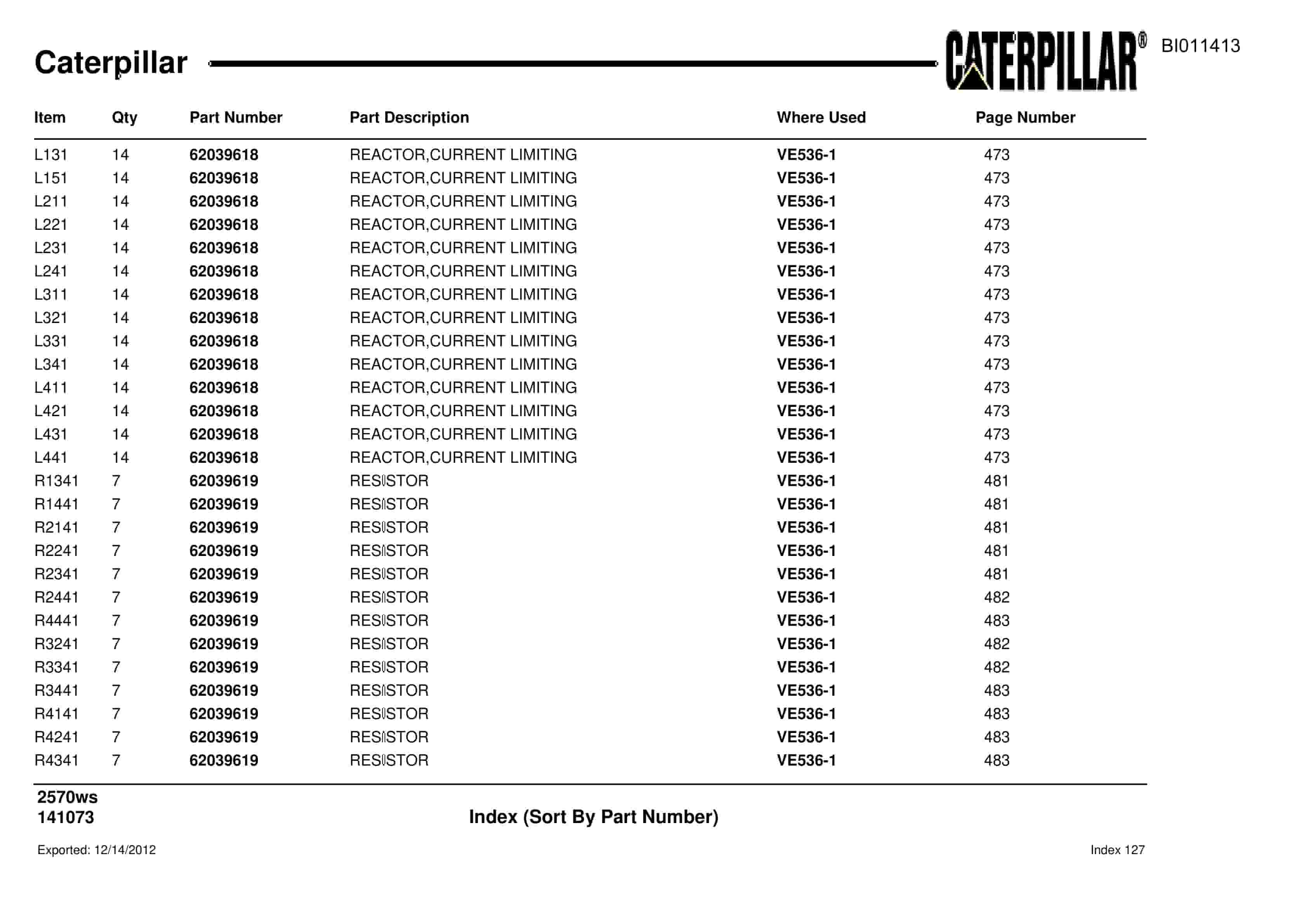 Caterpillar Dragline Parts Manual BI011413-4