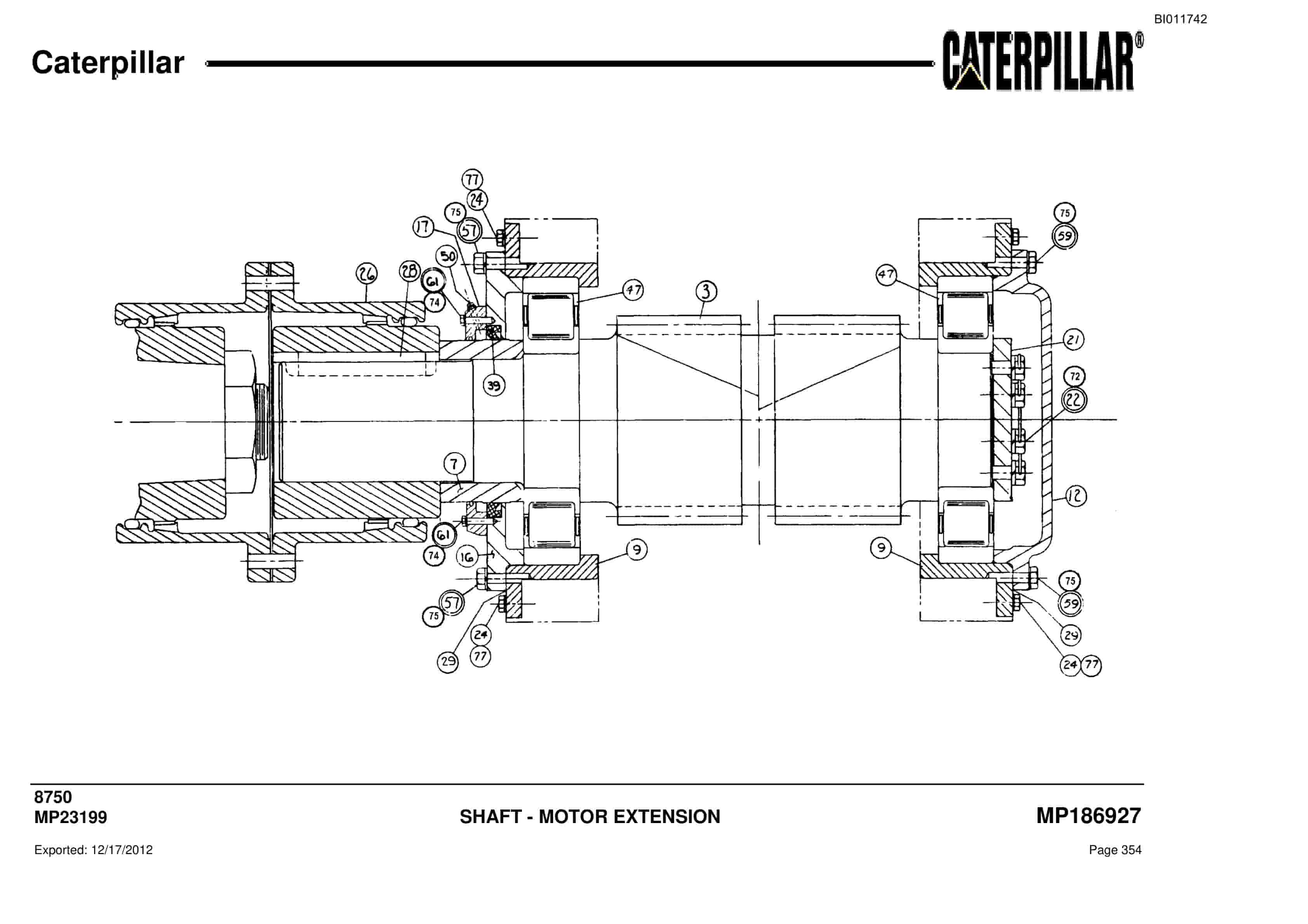 Caterpillar Dragline Parts Manual BI011742-2