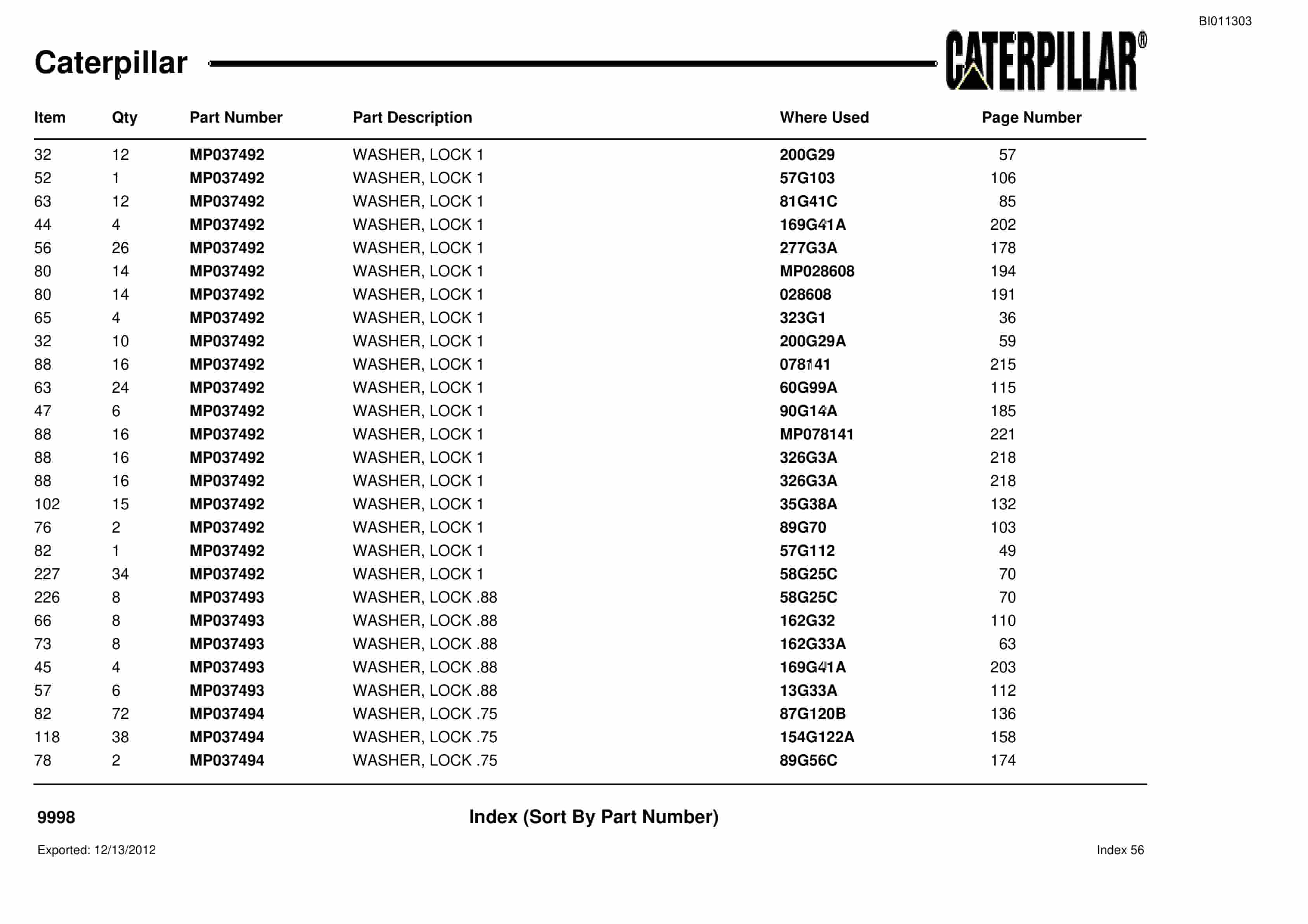 Caterpillar Electric Rope Shovel Parts Manual BI011303-4