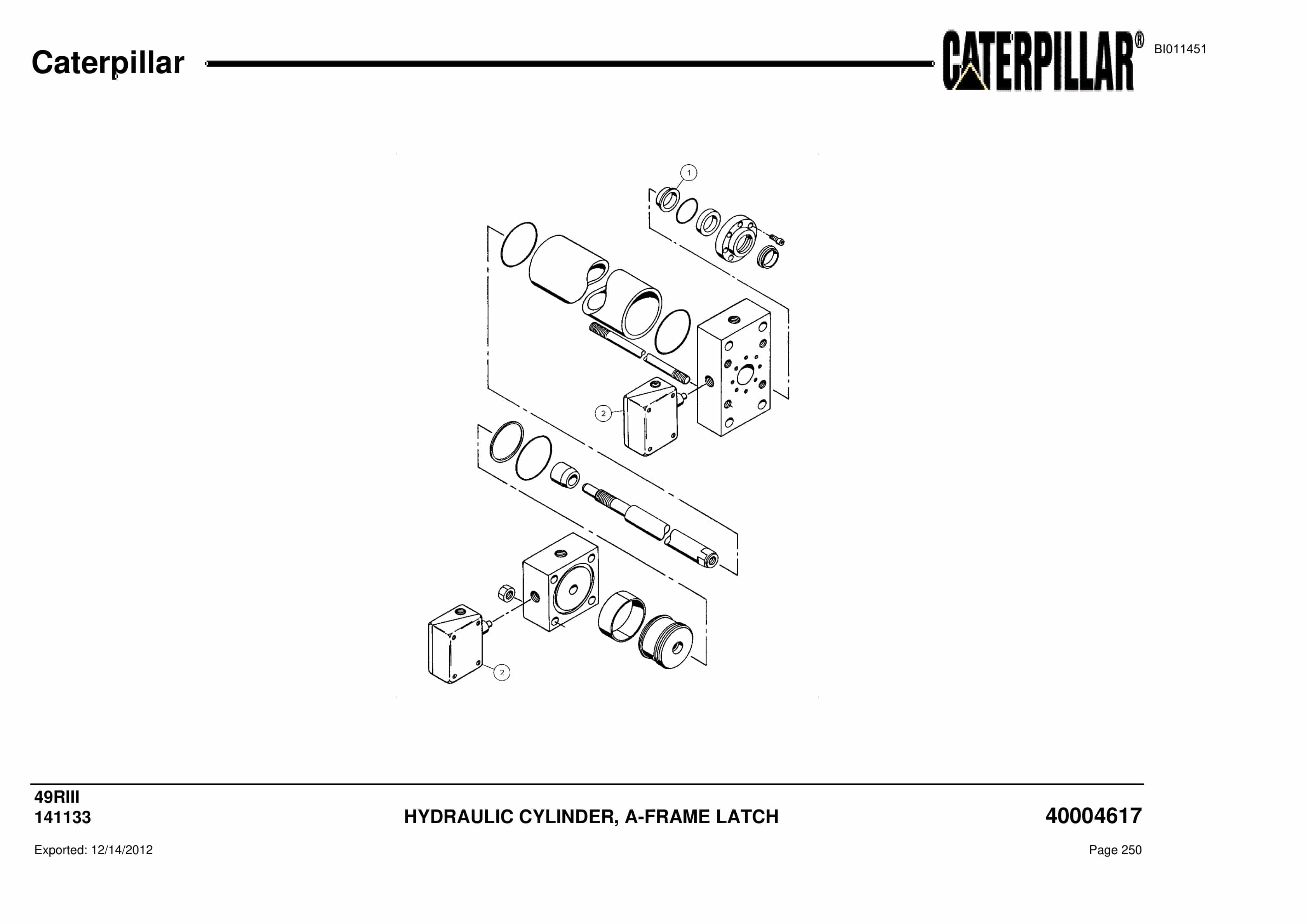 Caterpillar Electric Rope Shovel Parts Manual BI011451-2