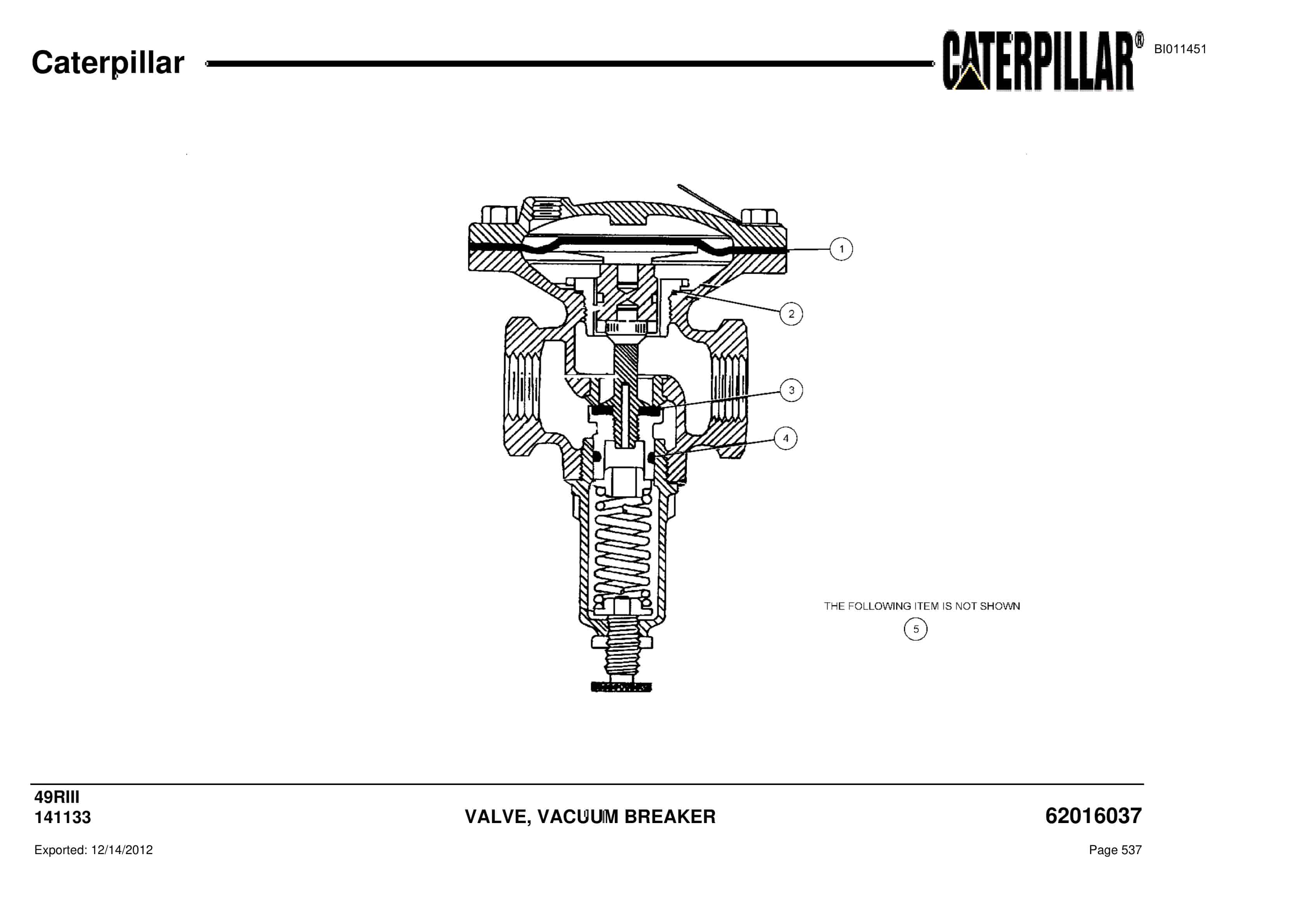 Caterpillar Electric Rope Shovel Parts Manual BI011451-4