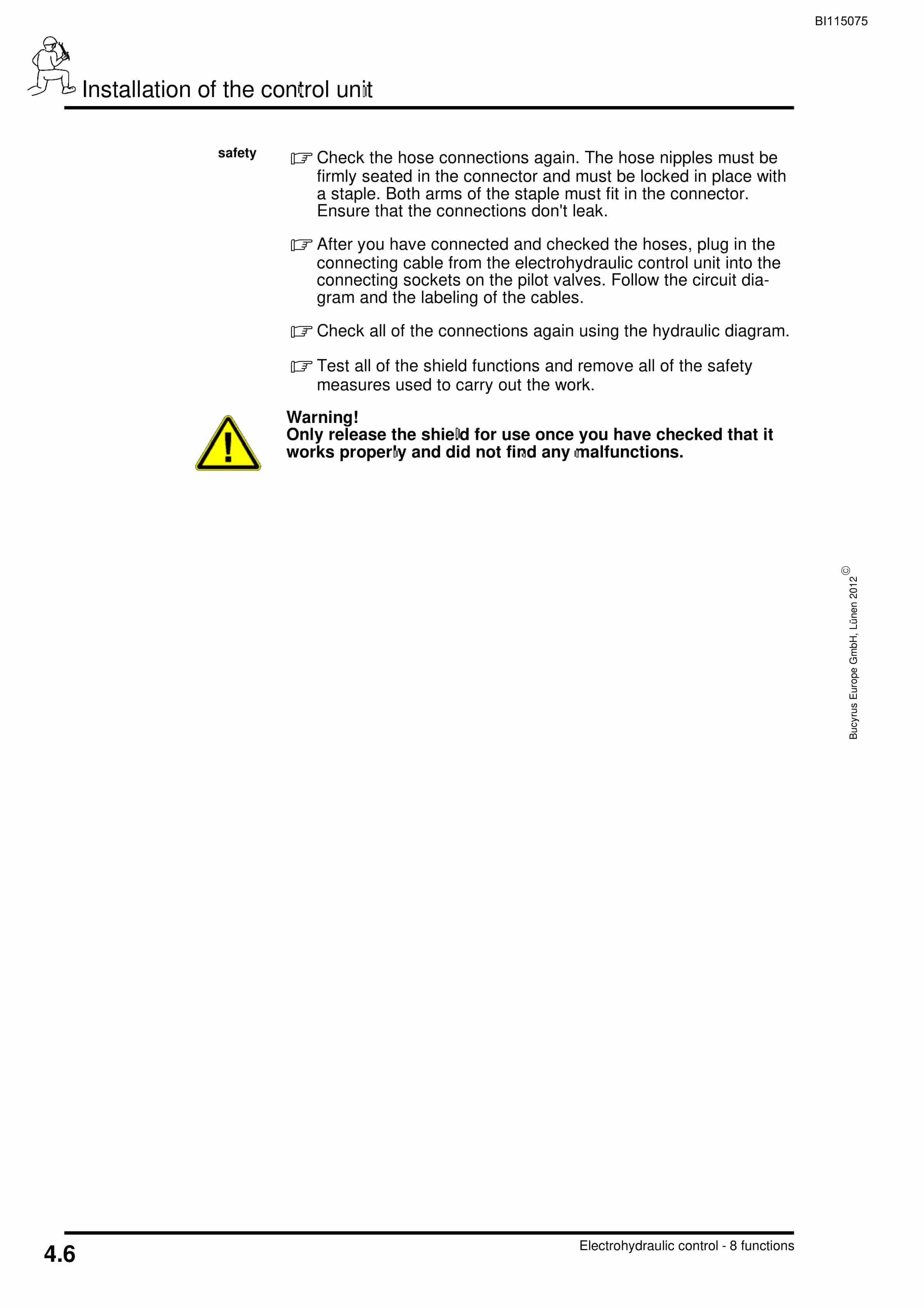 Caterpillar Electrohydraulic Control Unit, 8 Functions Operating Manual BI115075-2