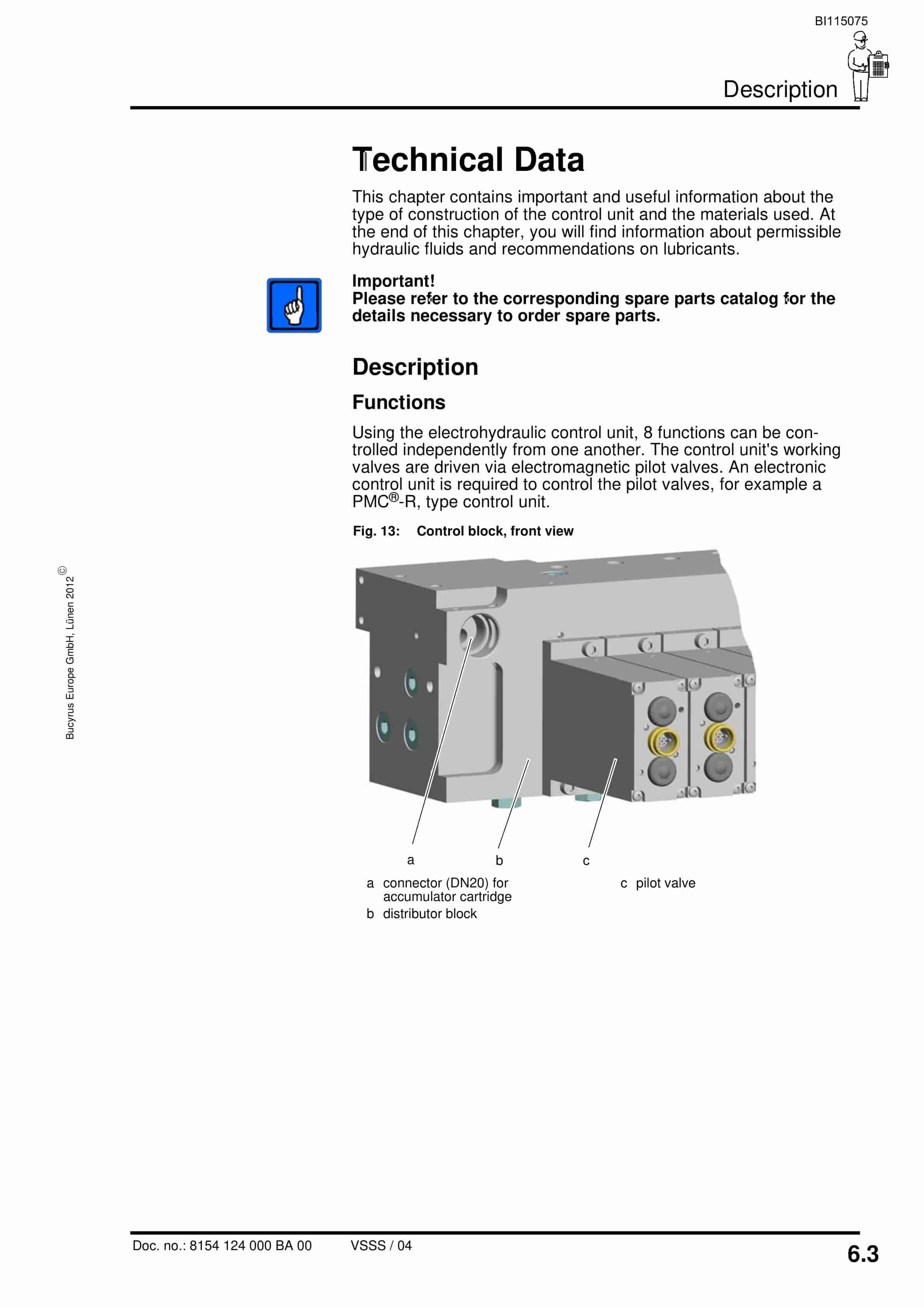Caterpillar Electrohydraulic Control Unit, 8 Functions Operating Manual BI115075-4