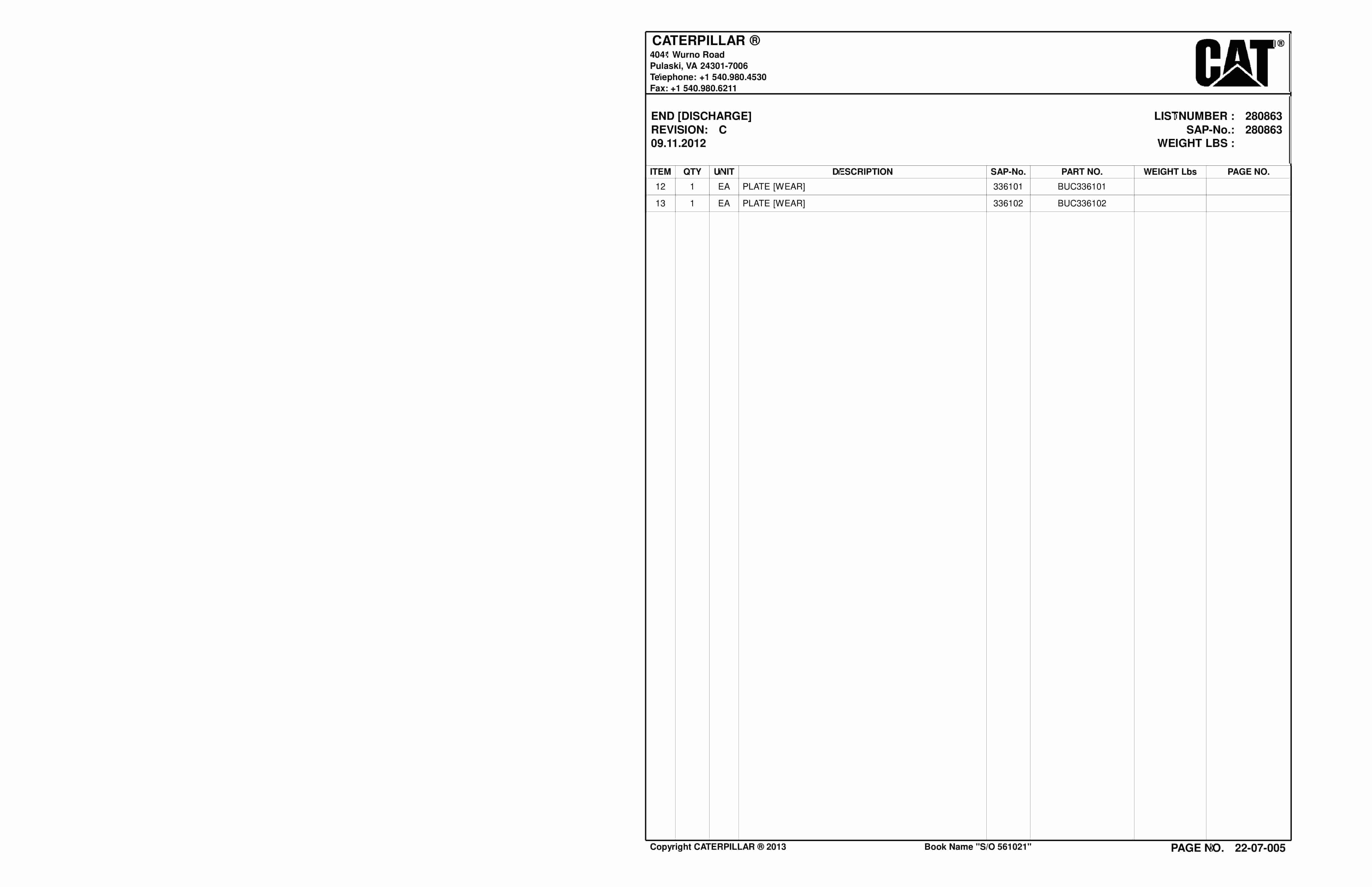 Caterpillar FB330 Continuous Haulage System Parts And Service Manual BI016872-5