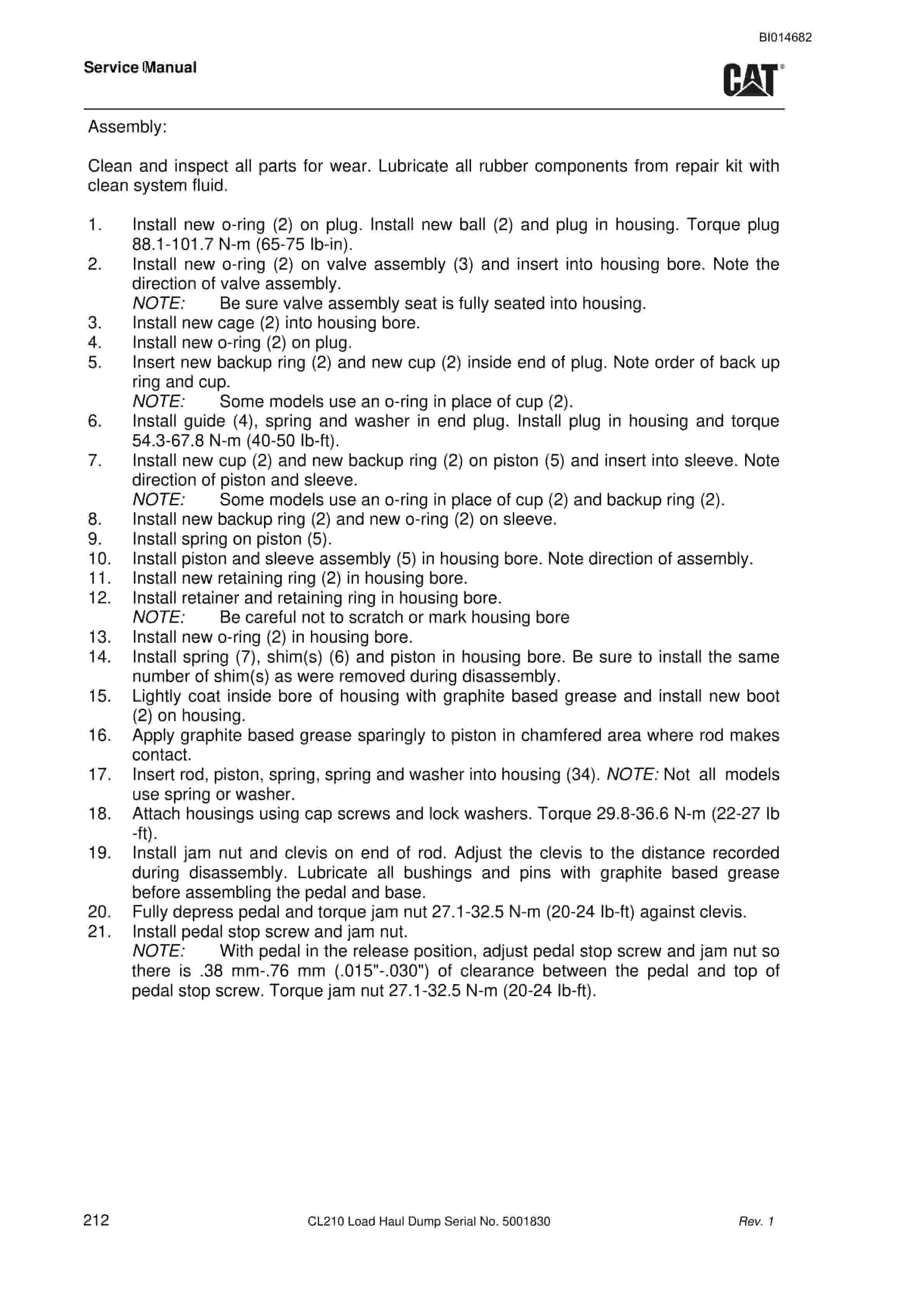 Caterpillar FBL-10 (CL210) Load Haul Dump Service Manual BI014682 4 Caterpillar FBL-10 (CL210) Load Haul Dump Service Manual BI014682 - Image 4