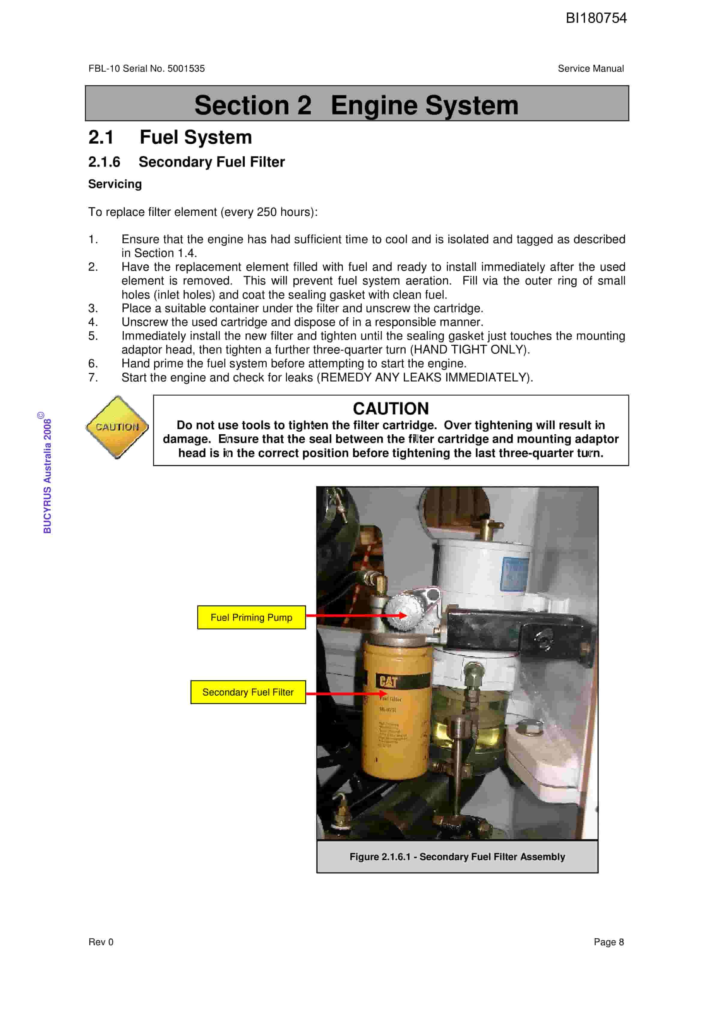 Caterpillar FBL-10 LHD-Utility Vehicle Technical Manual BI180754-5