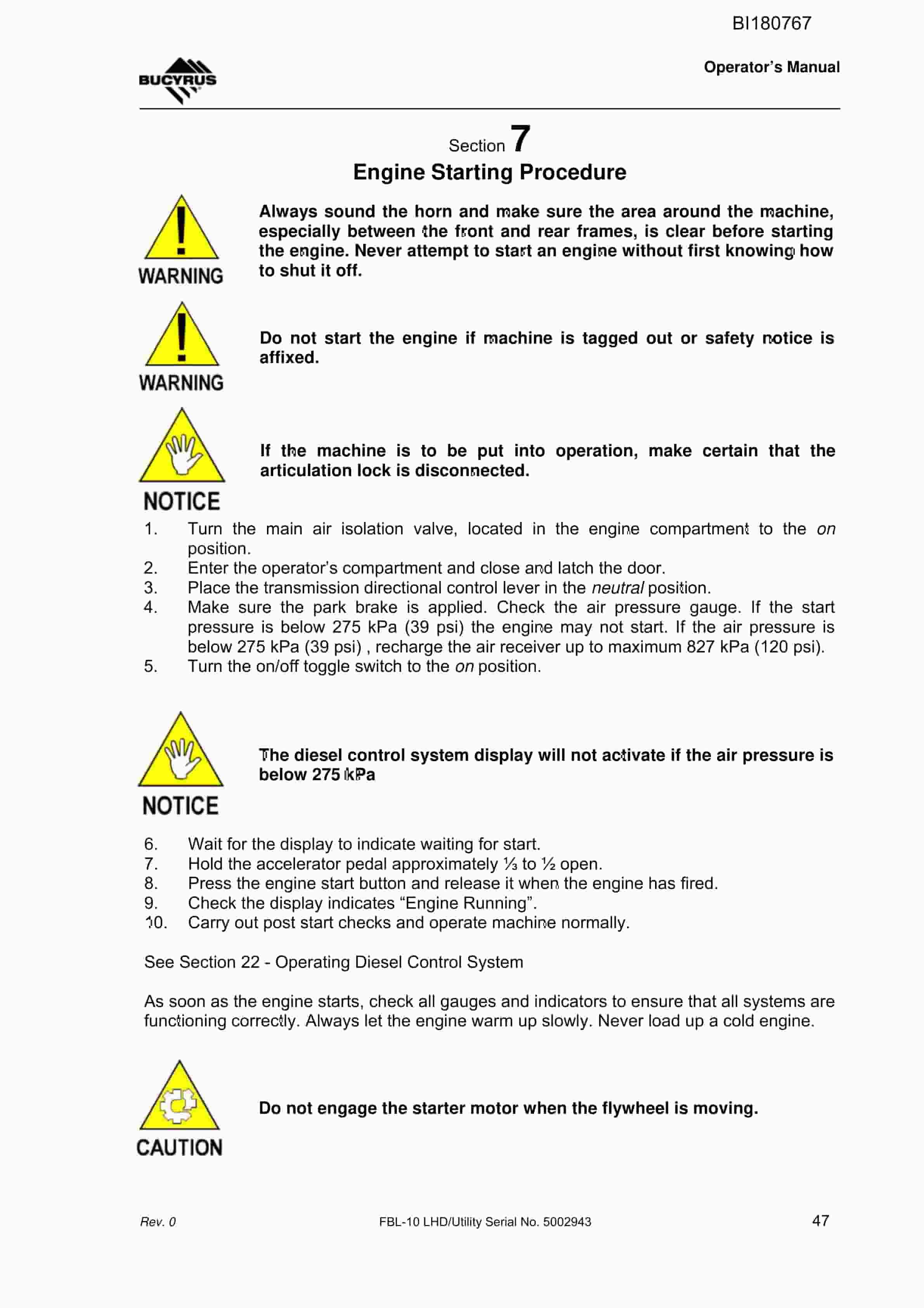 Caterpillar FBL-10 LHD-Utility Vehicle Technical Manual BI180767 2 Caterpillar FBL-10 LHD-Utility Vehicle Technical Manual BI180767 - Image 2