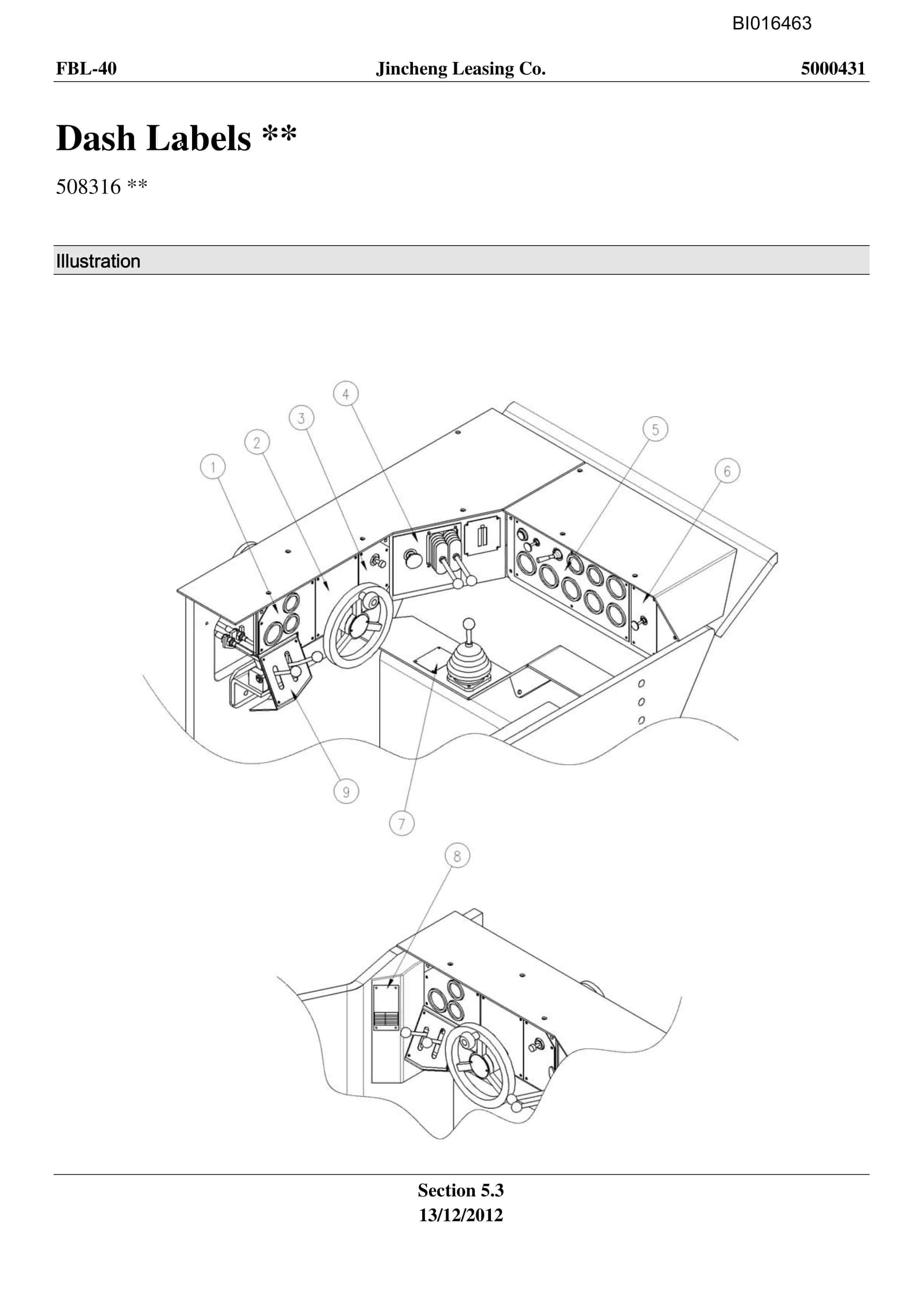 Caterpillar FBL-40 Parts Manual BI016463-5